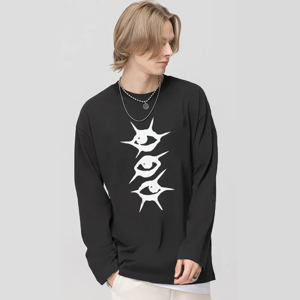 Simple Eyes Print Long Sleeve Shirt