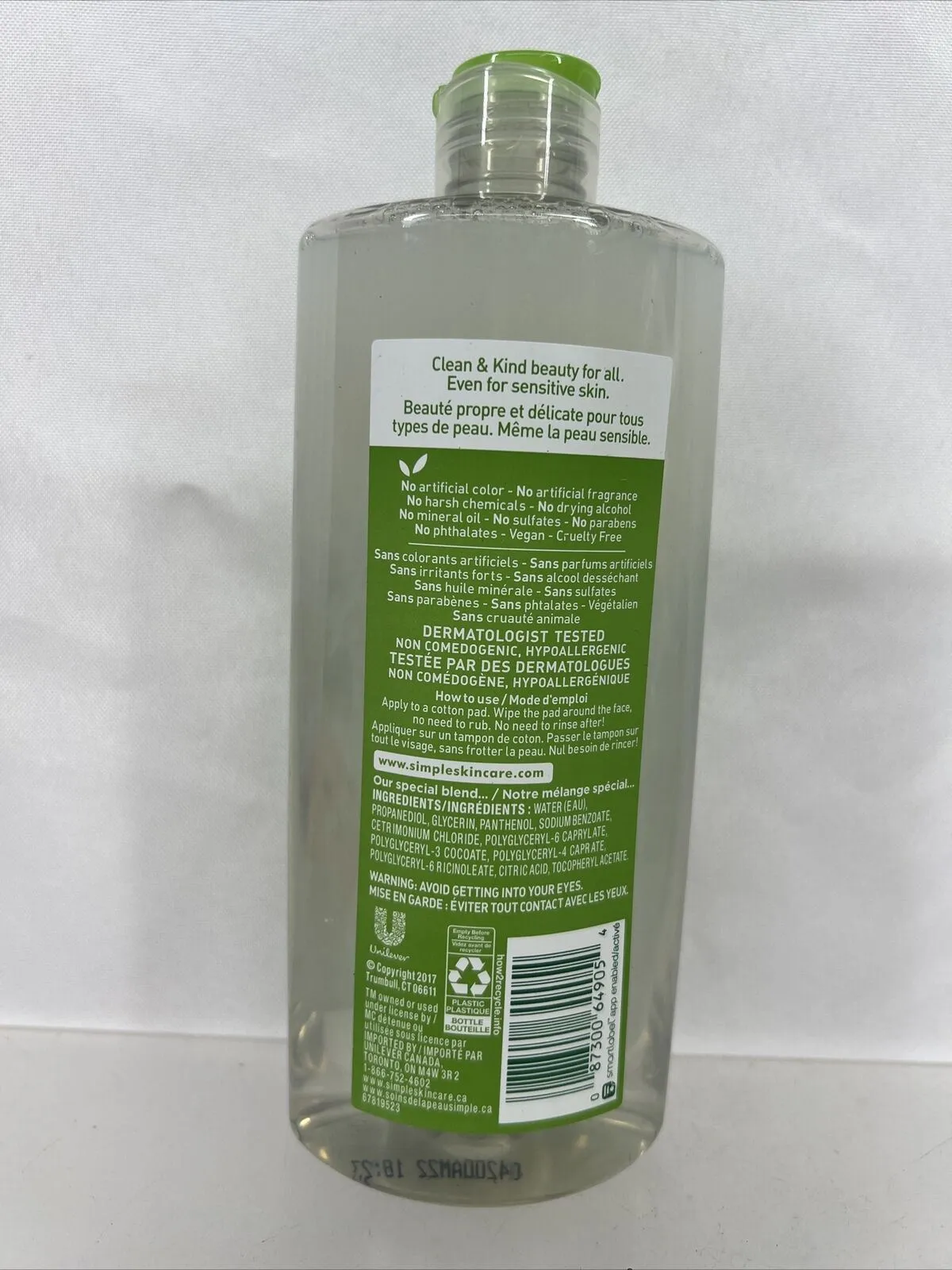 Simple Micellar Cleansing Water - 13.5 fl oz Make-Up Remover