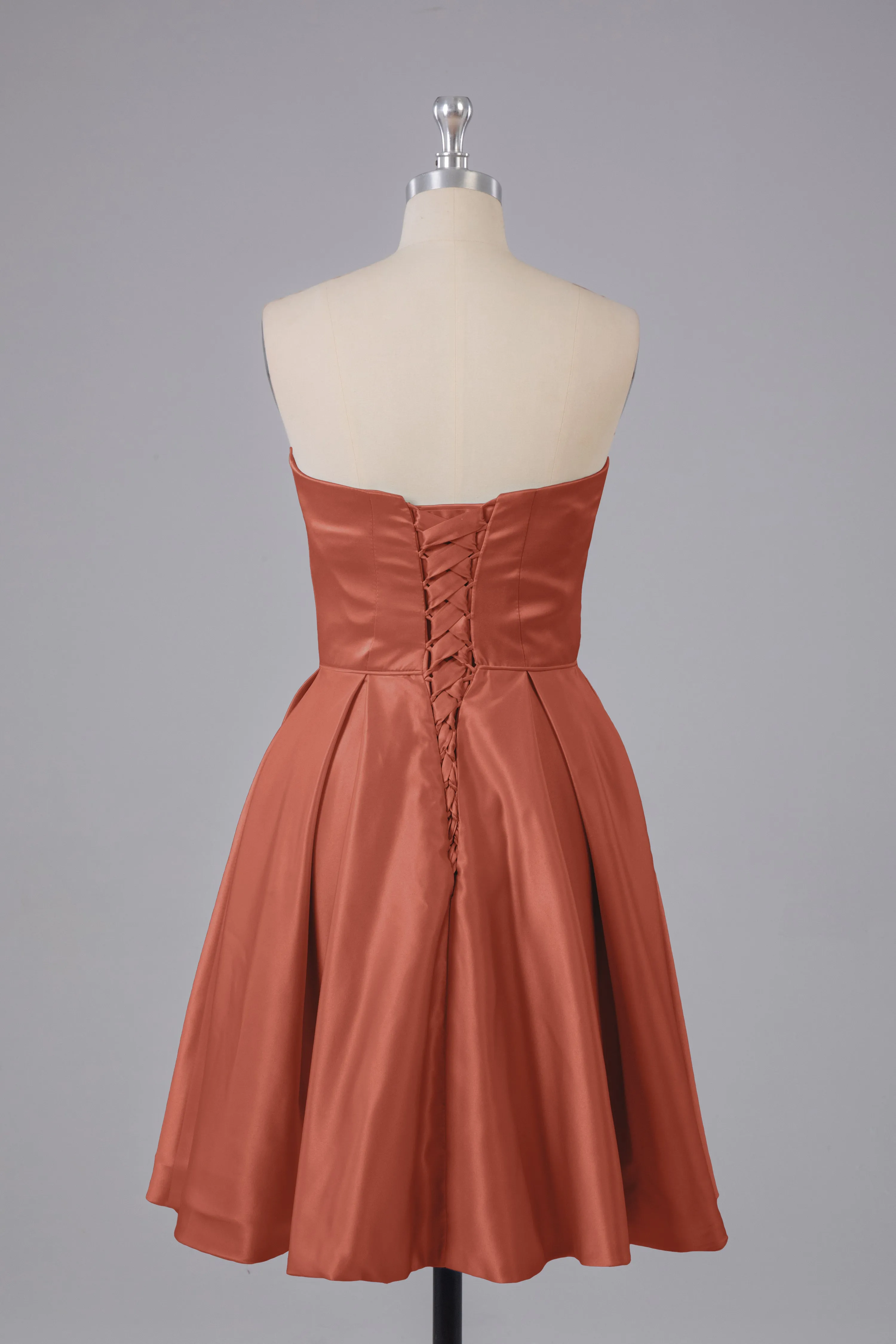 Simple Off The Shoulder Satin Short Bridesmaid Dresses