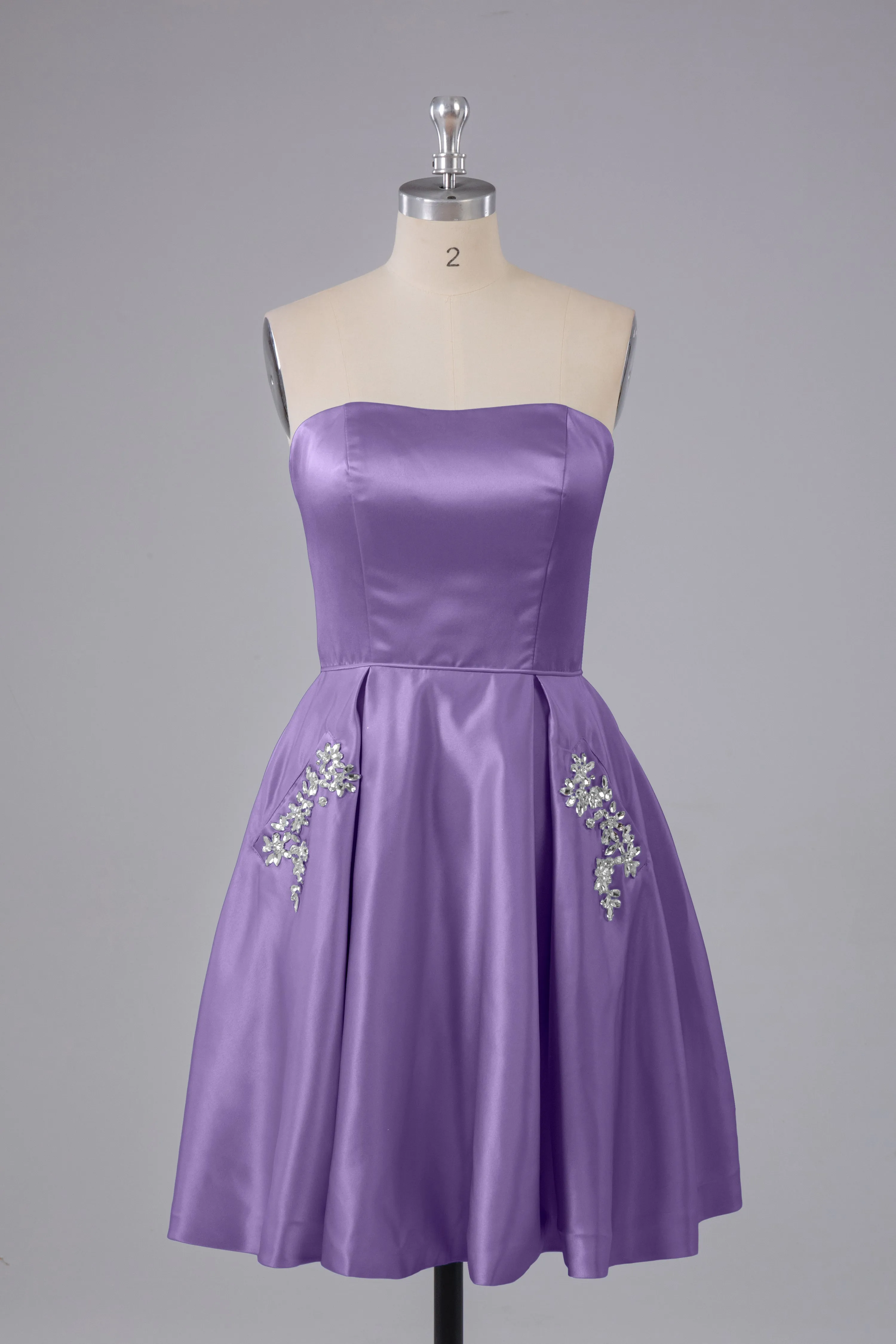 Simple Off The Shoulder Satin Short Bridesmaid Dresses