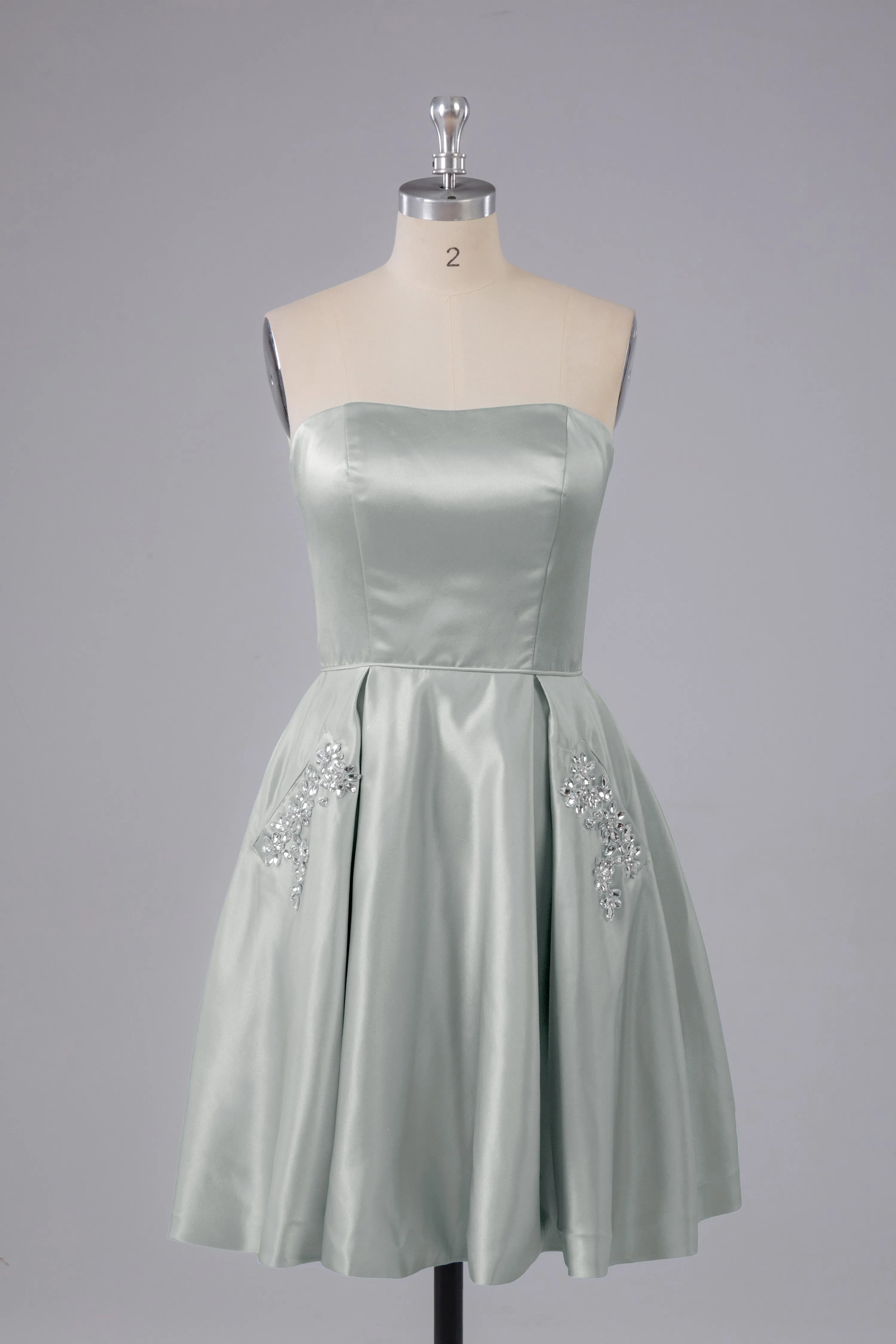 Simple Off The Shoulder Satin Short Bridesmaid Dresses
