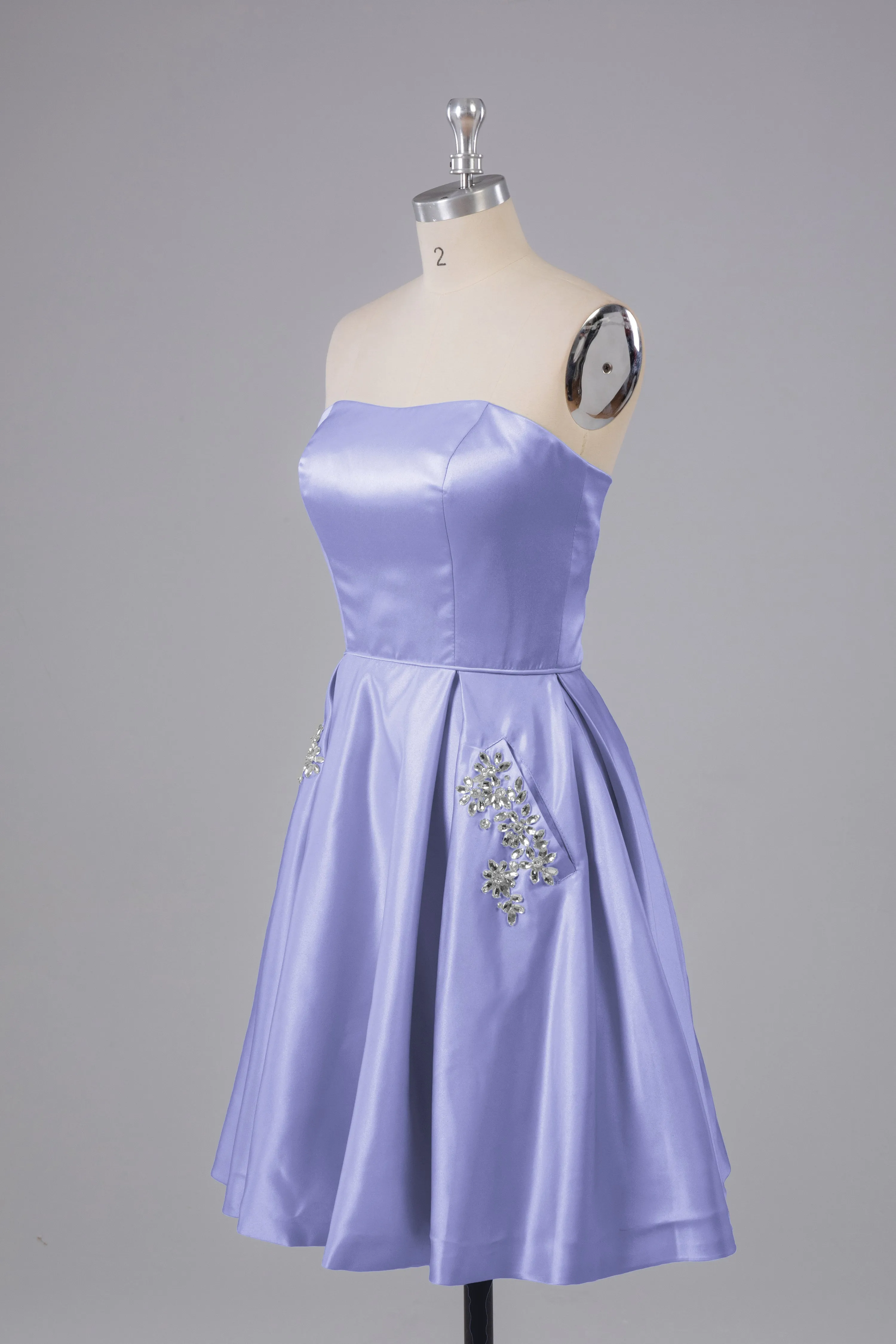 Simple Off The Shoulder Satin Short Bridesmaid Dresses