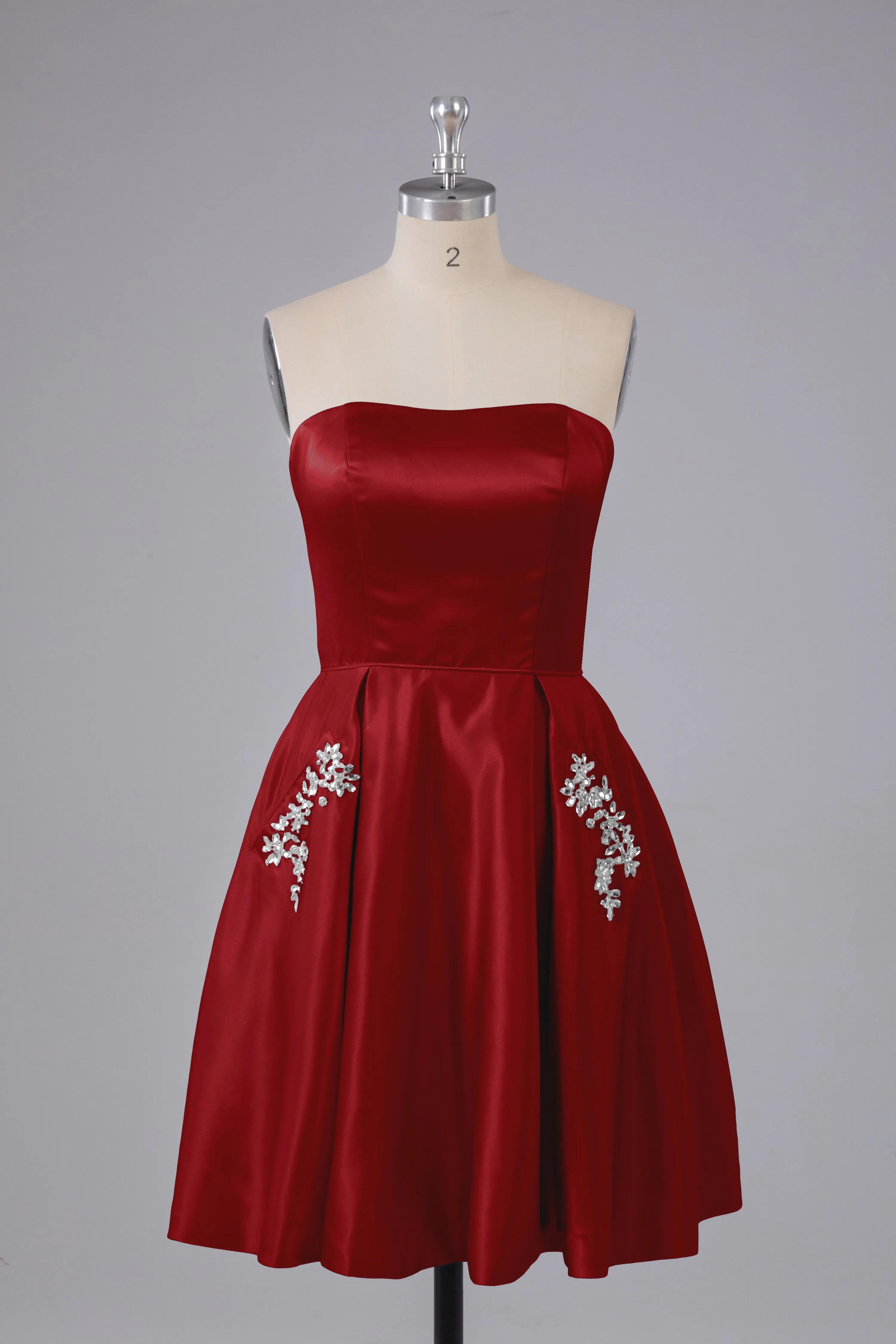Simple Off The Shoulder Satin Short Bridesmaid Dresses