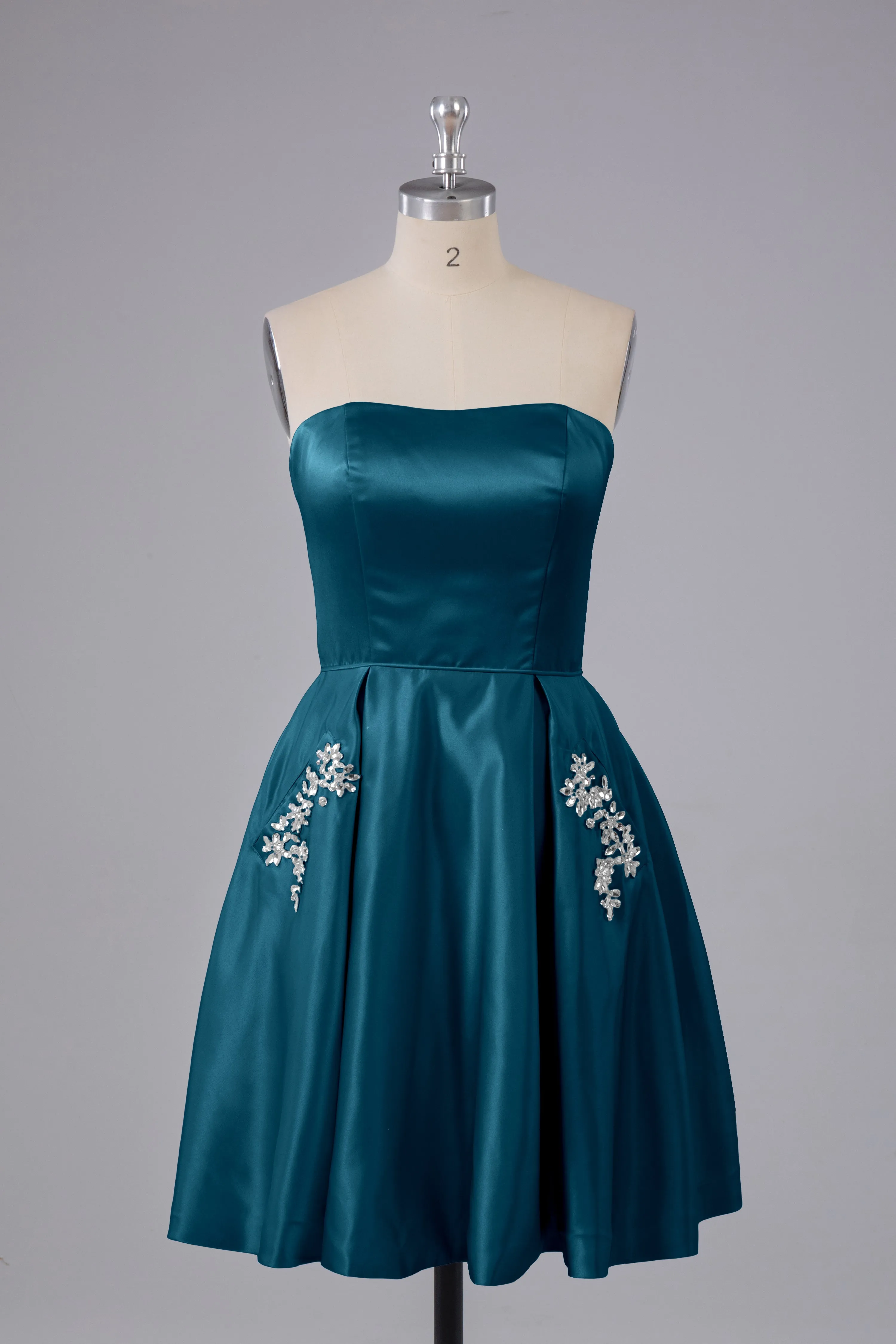 Simple Off The Shoulder Satin Short Bridesmaid Dresses