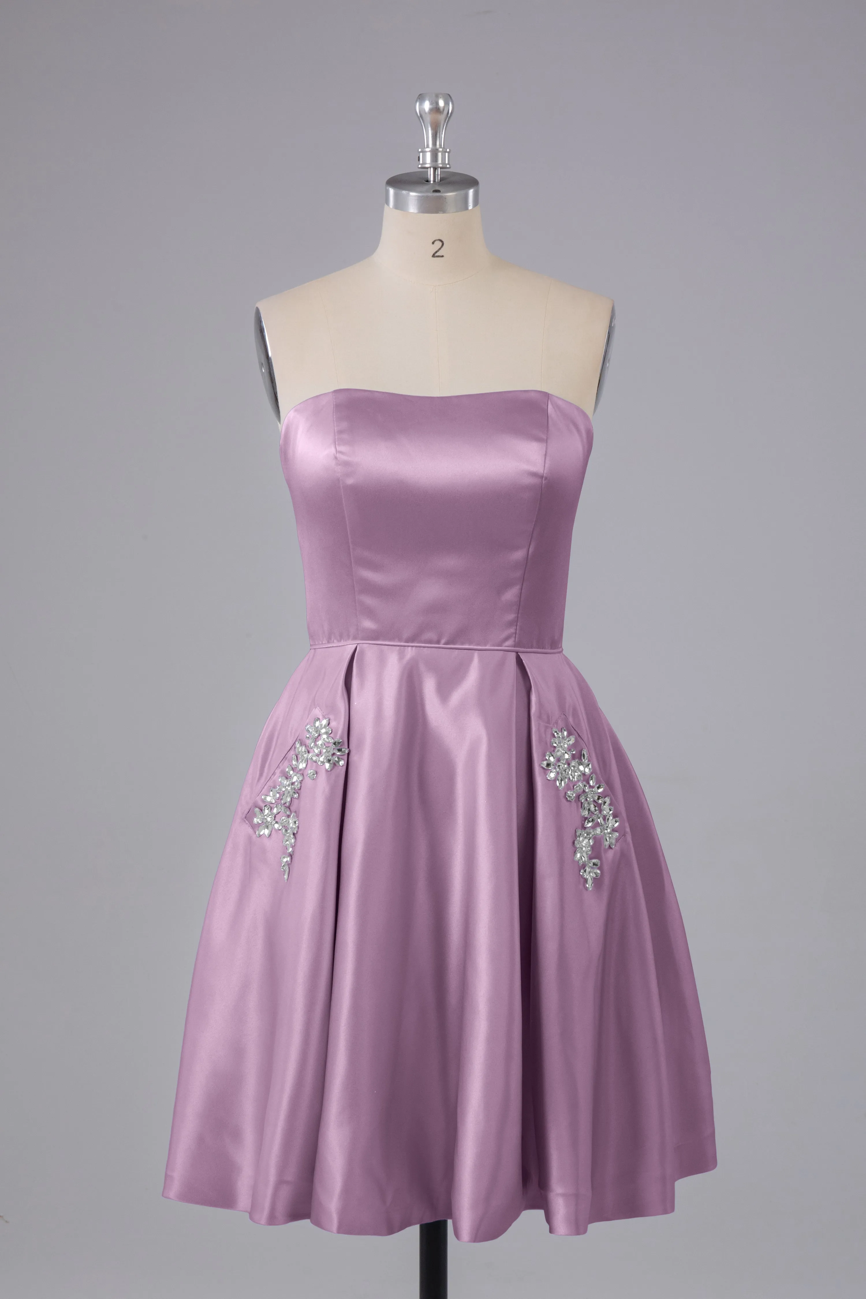 Simple Off The Shoulder Satin Short Bridesmaid Dresses