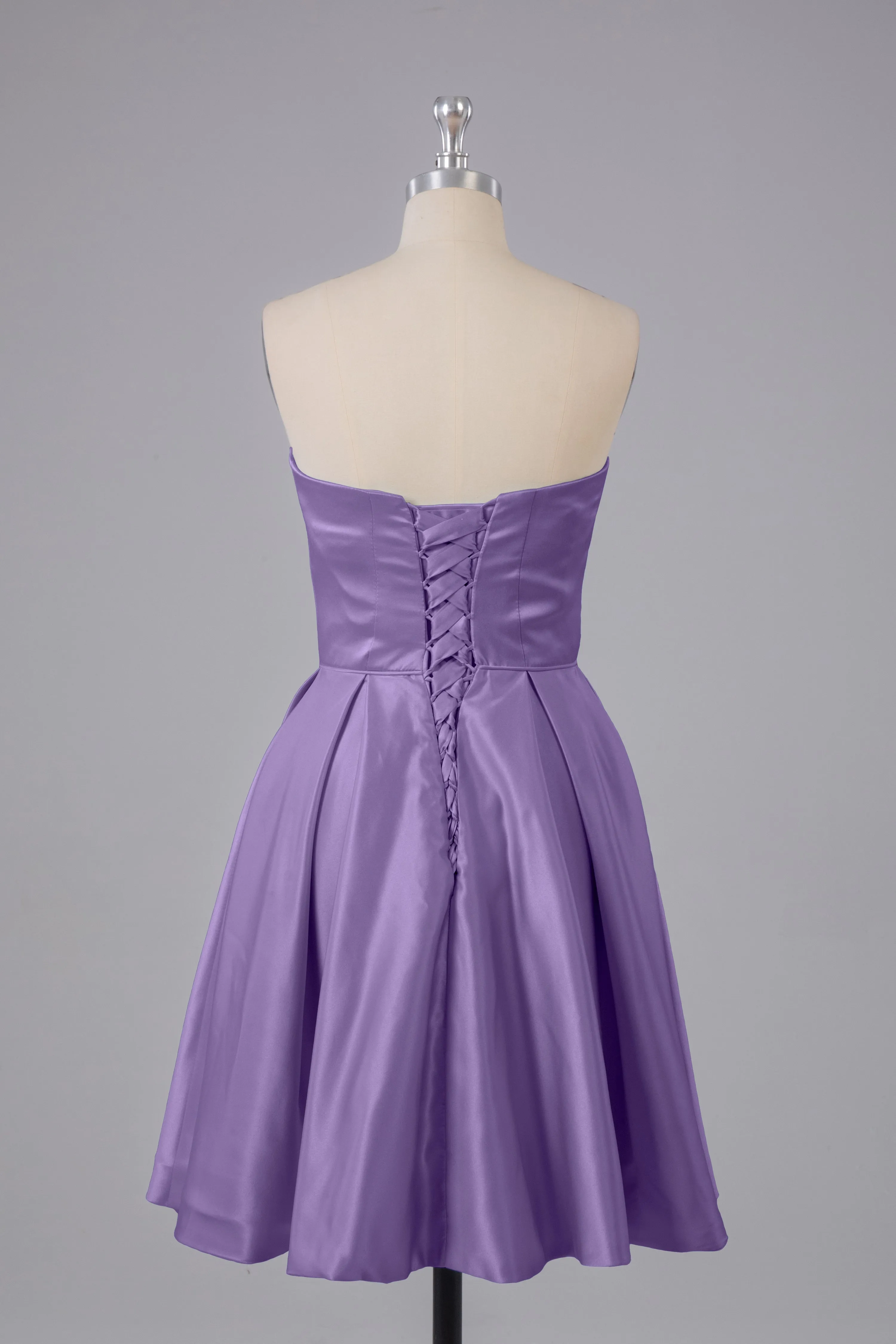 Simple Off The Shoulder Satin Short Bridesmaid Dresses