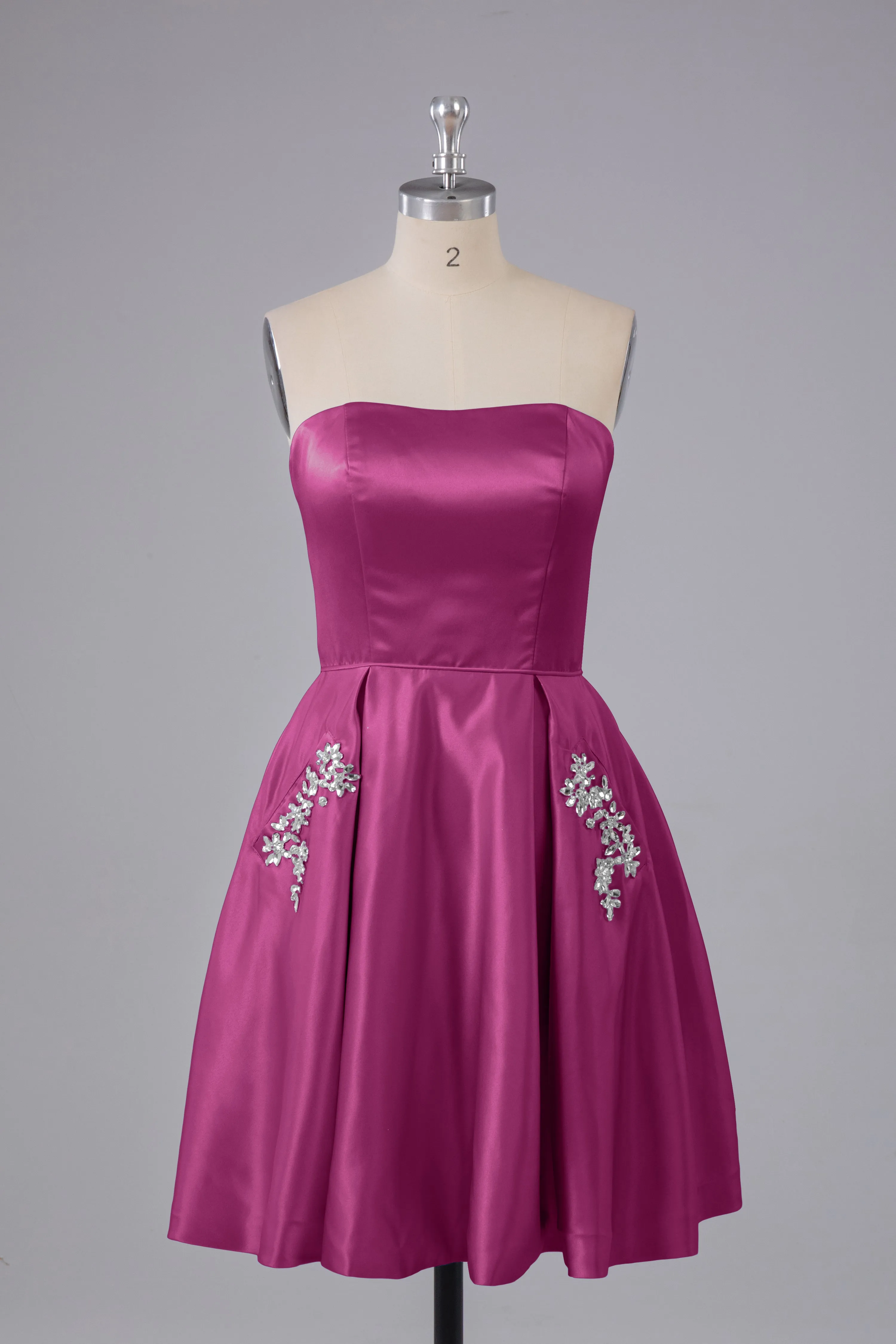 Simple Off The Shoulder Satin Short Bridesmaid Dresses