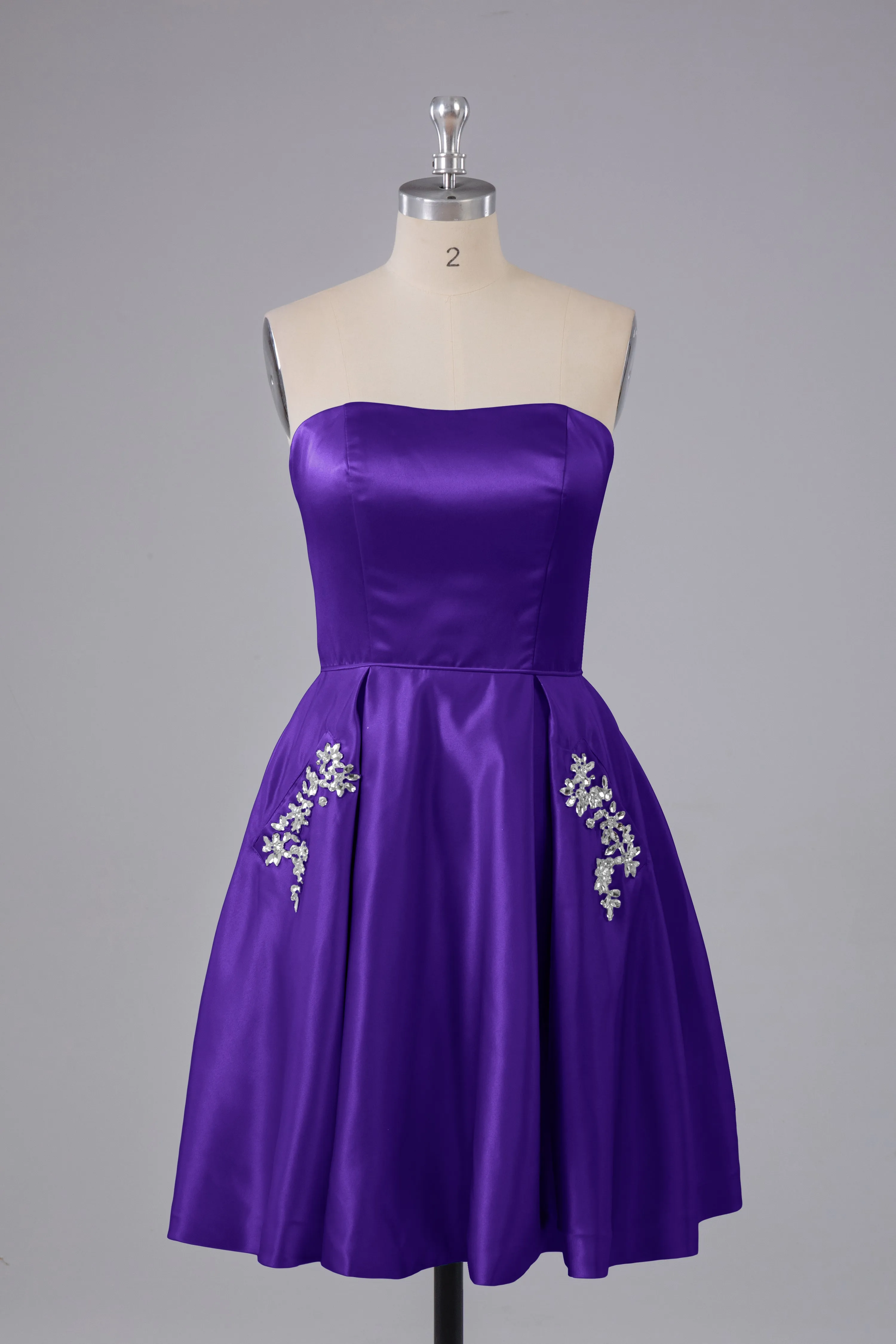 Simple Off The Shoulder Satin Short Bridesmaid Dresses