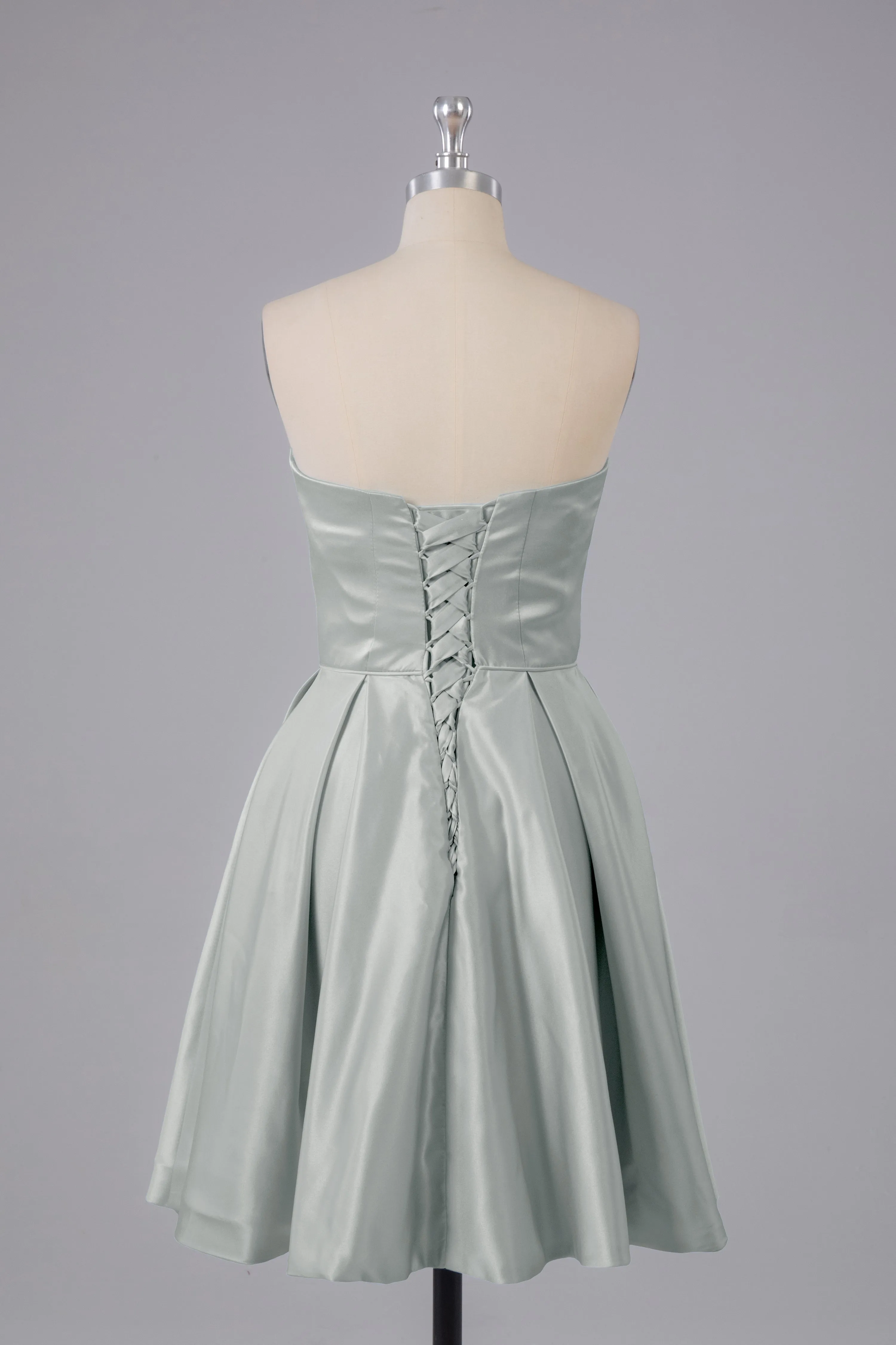 Simple Off The Shoulder Satin Short Bridesmaid Dresses