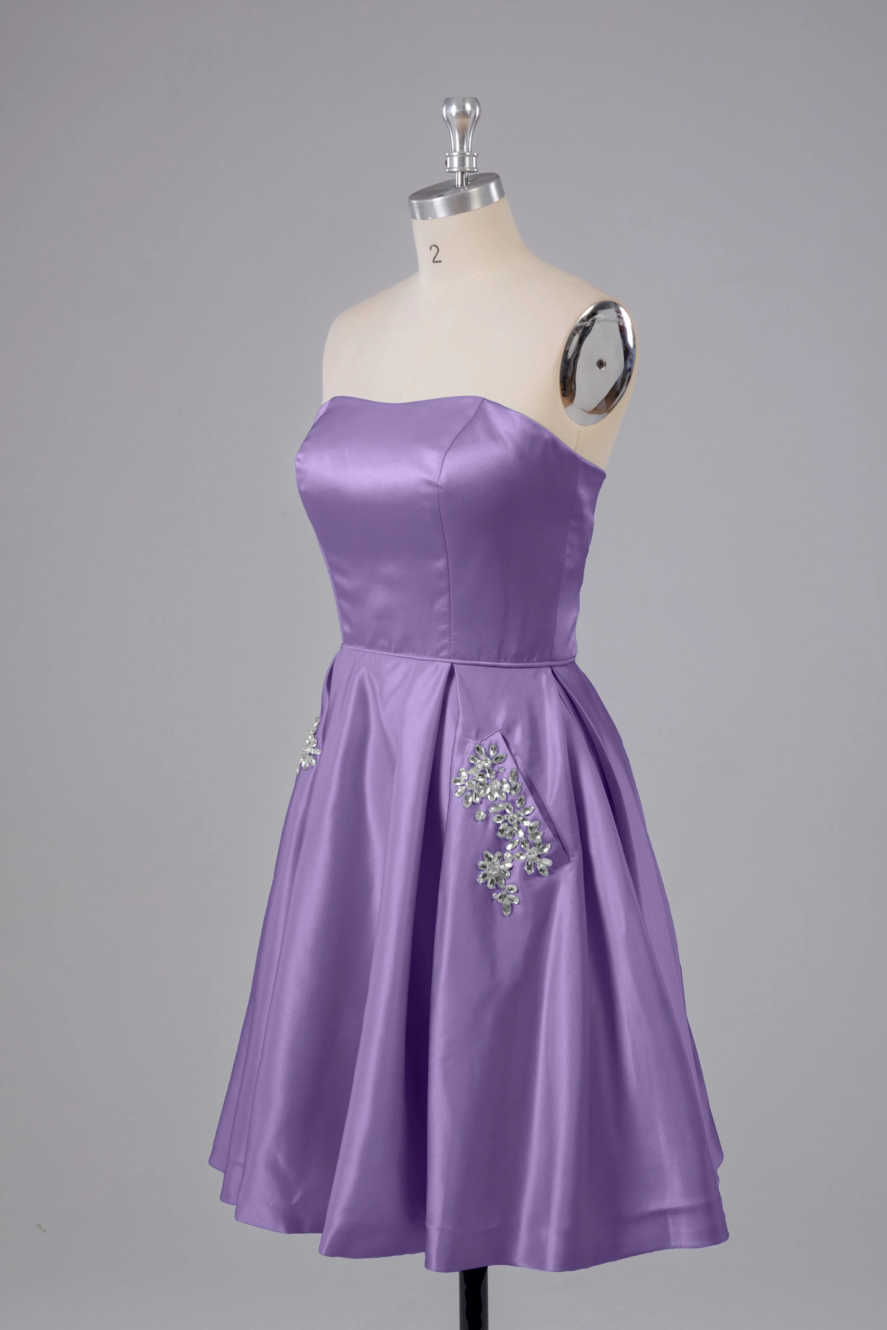 Simple Off The Shoulder Satin Short Bridesmaid Dresses