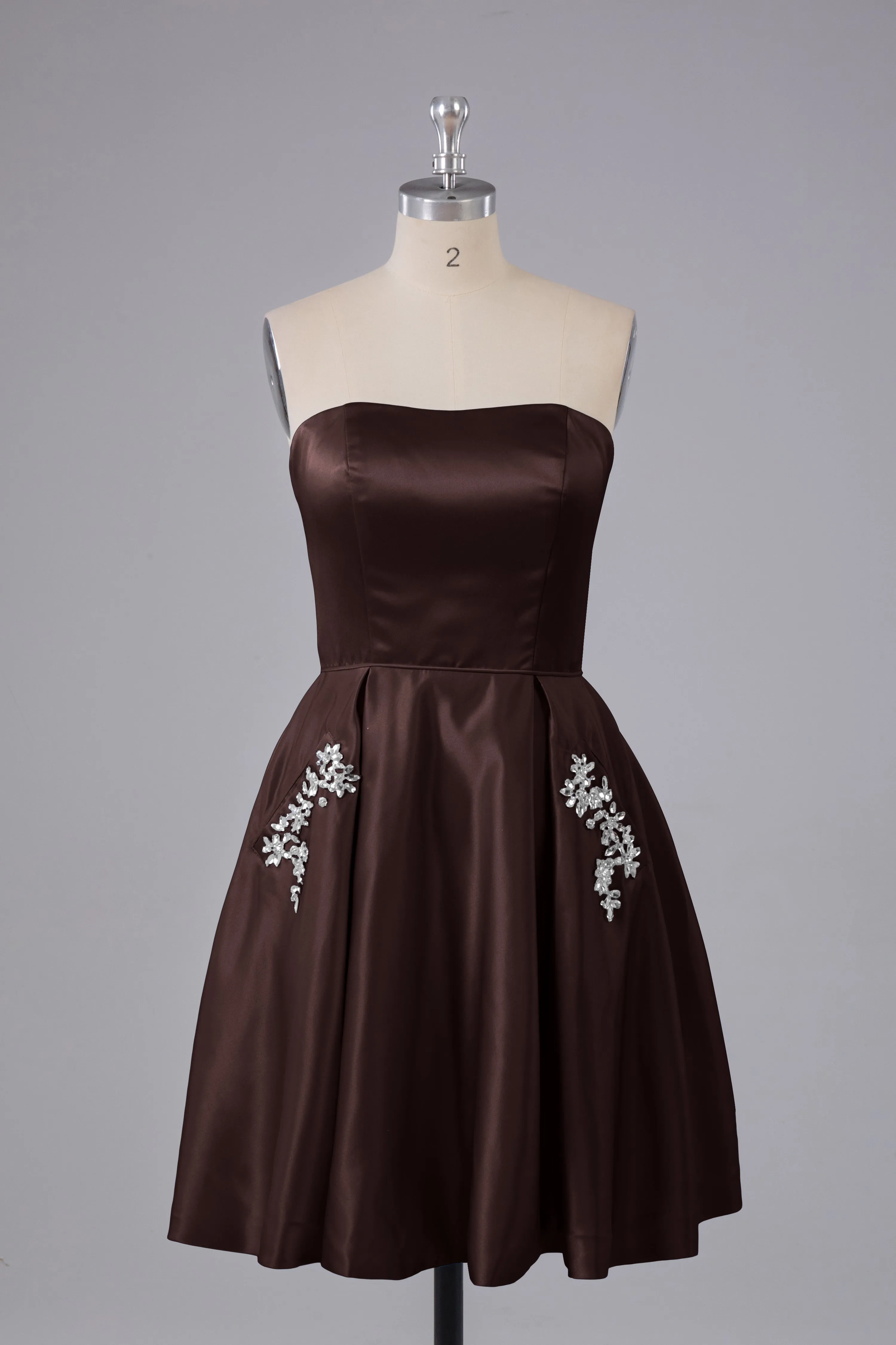 Simple Off The Shoulder Satin Short Bridesmaid Dresses