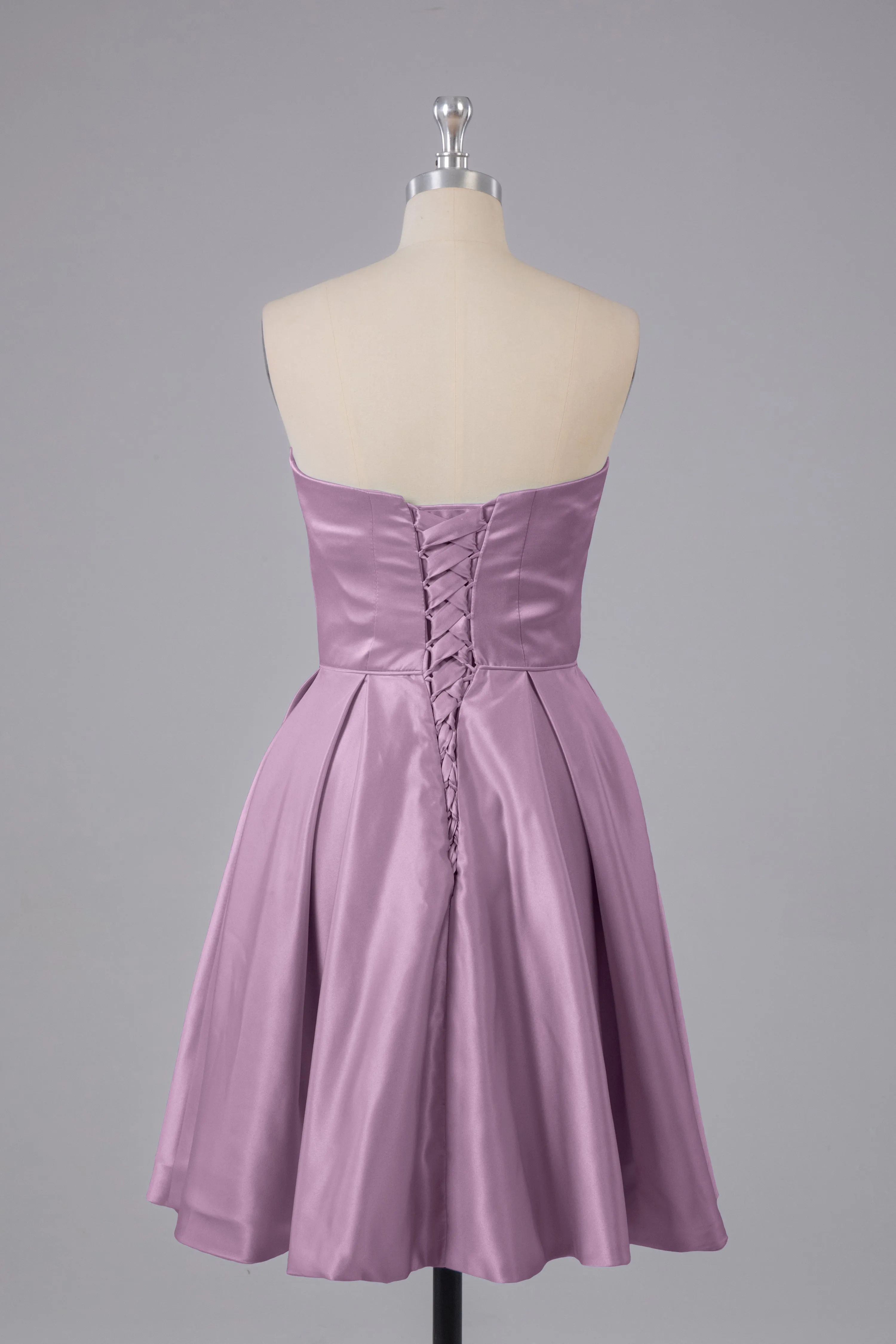 Simple Off The Shoulder Satin Short Bridesmaid Dresses