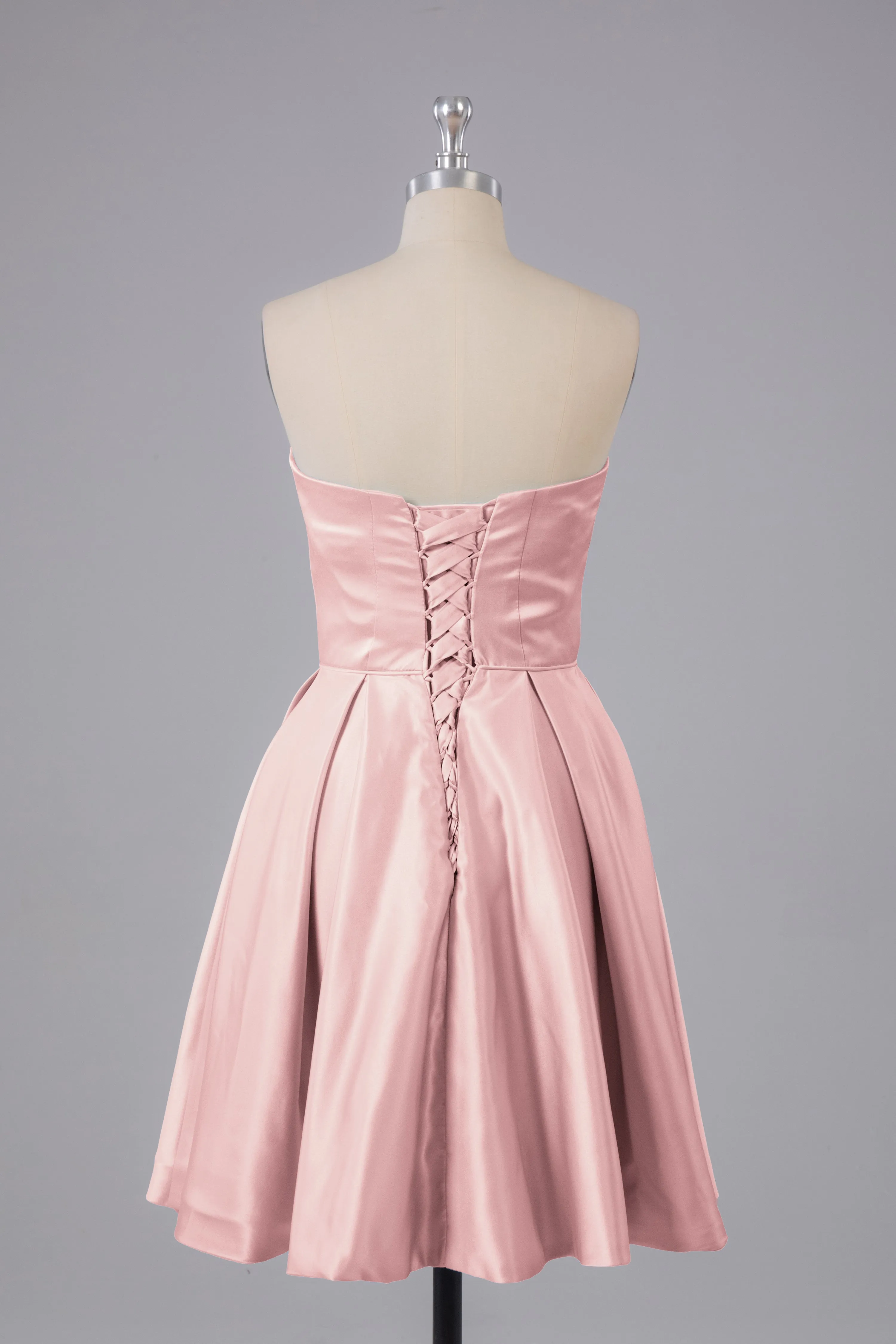 Simple Off The Shoulder Satin Short Bridesmaid Dresses