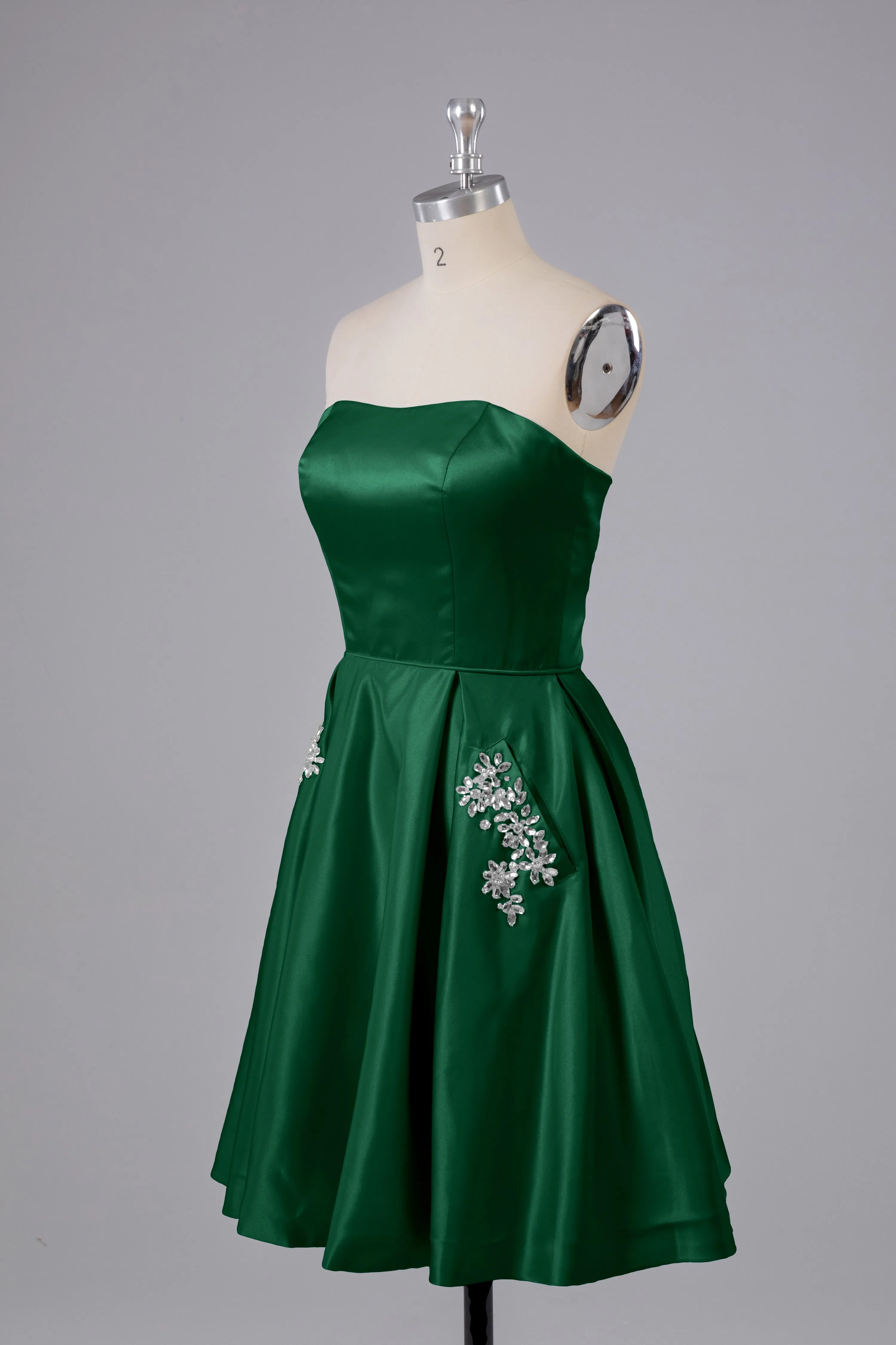 Simple Off The Shoulder Satin Short Bridesmaid Dresses