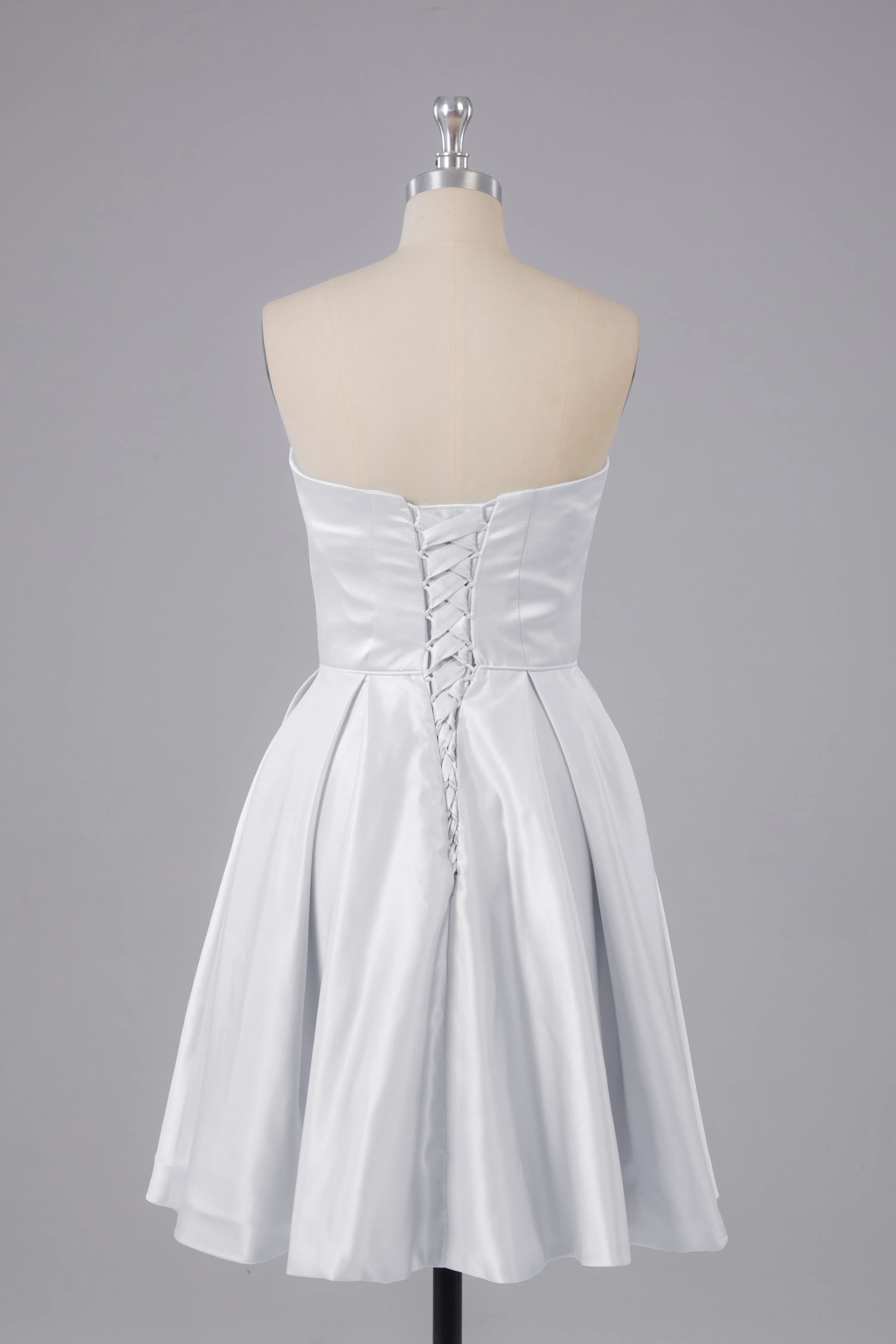 Simple Off The Shoulder Satin Short Bridesmaid Dresses