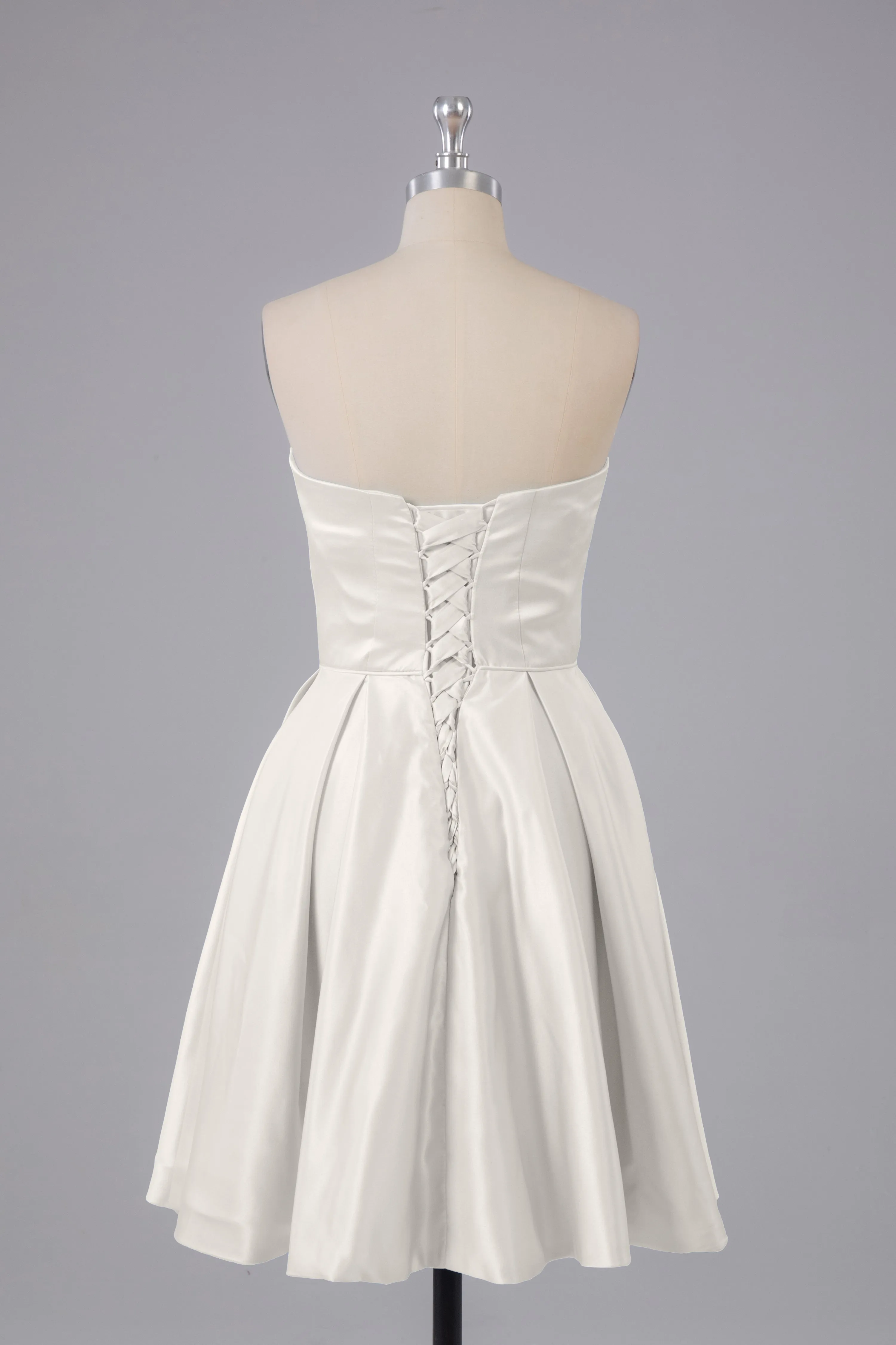 Simple Off The Shoulder Satin Short Bridesmaid Dresses