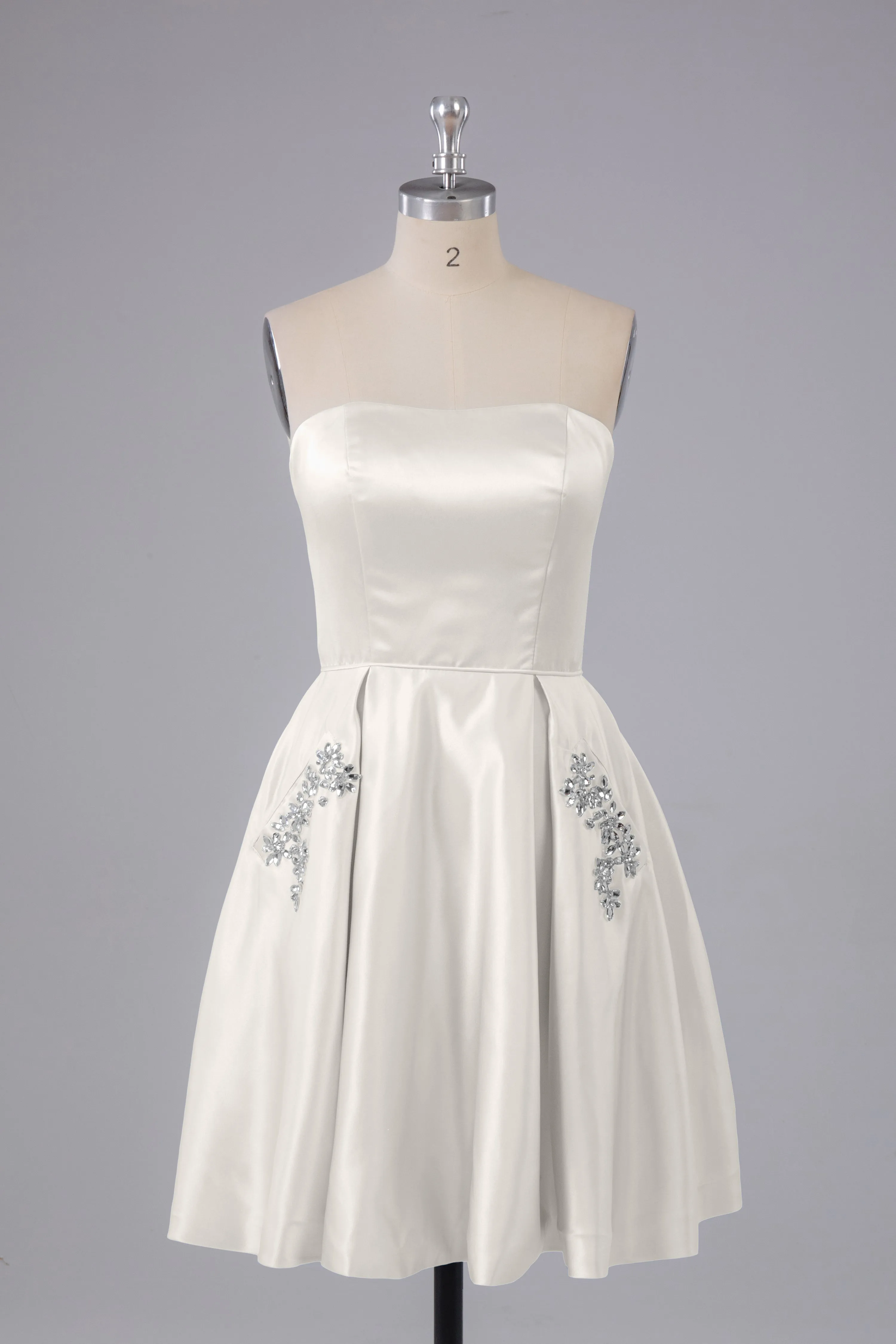 Simple Off The Shoulder Satin Short Bridesmaid Dresses