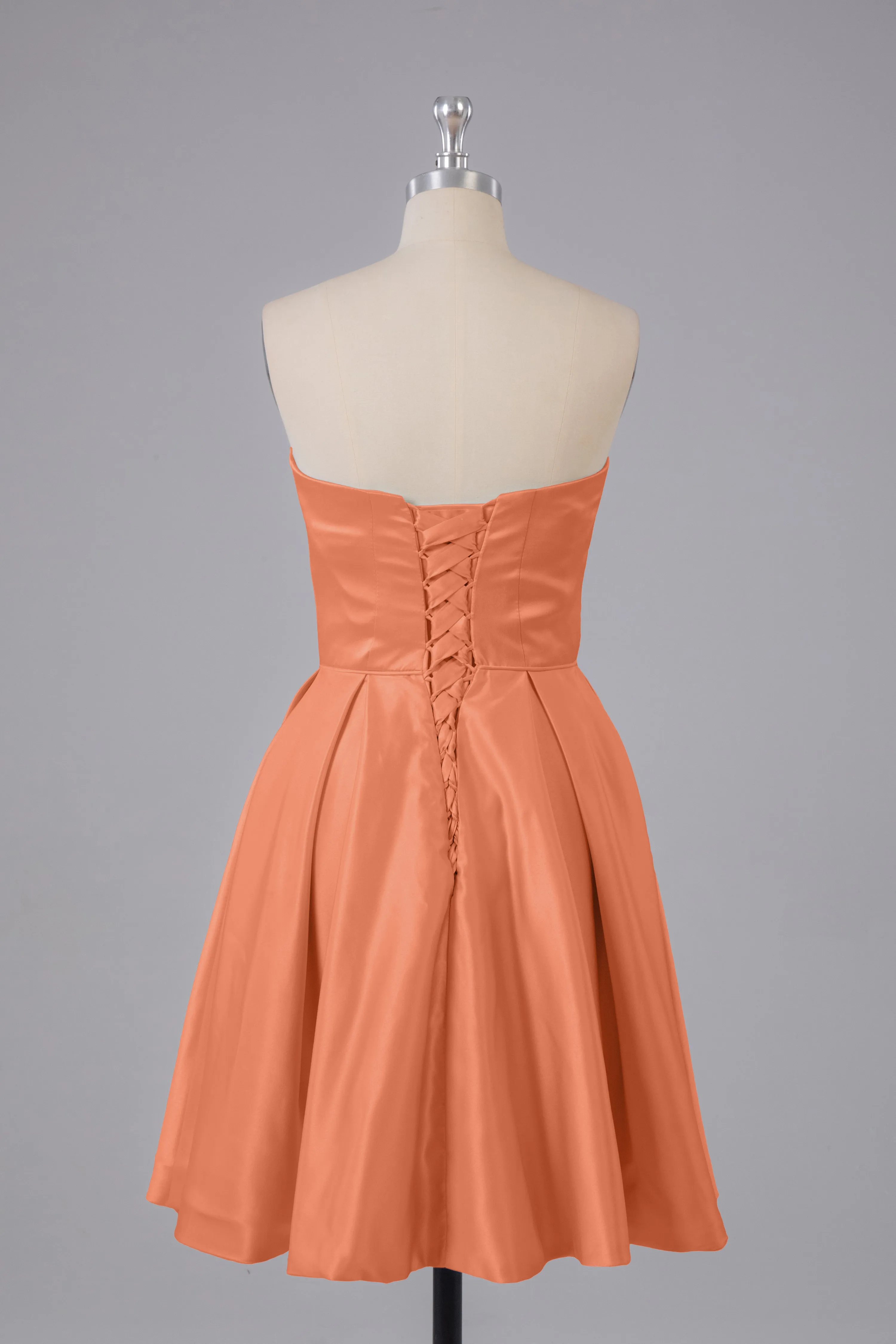 Simple Off The Shoulder Satin Short Bridesmaid Dresses