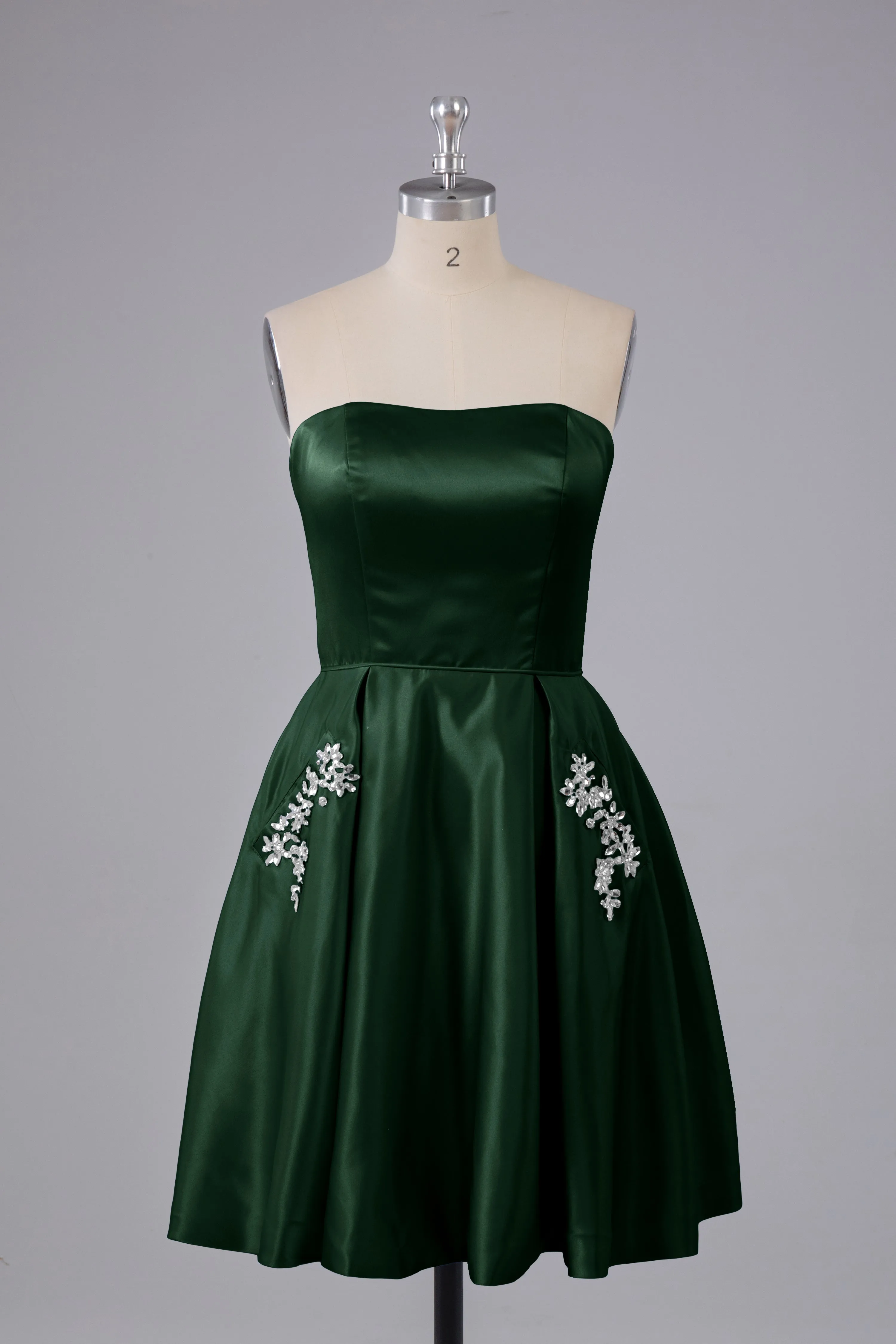 Simple Off The Shoulder Satin Short Bridesmaid Dresses