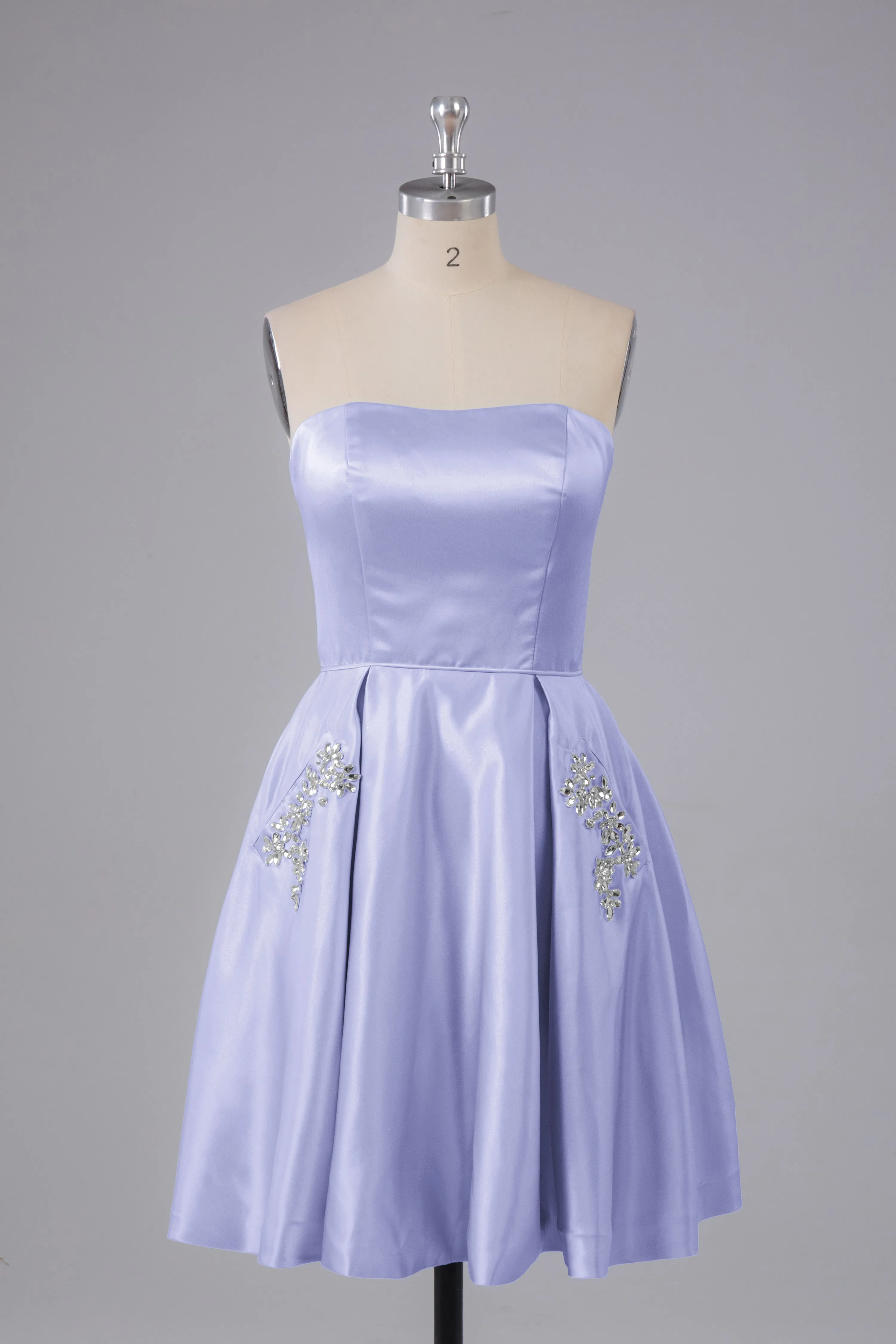 Simple Off The Shoulder Satin Short Bridesmaid Dresses