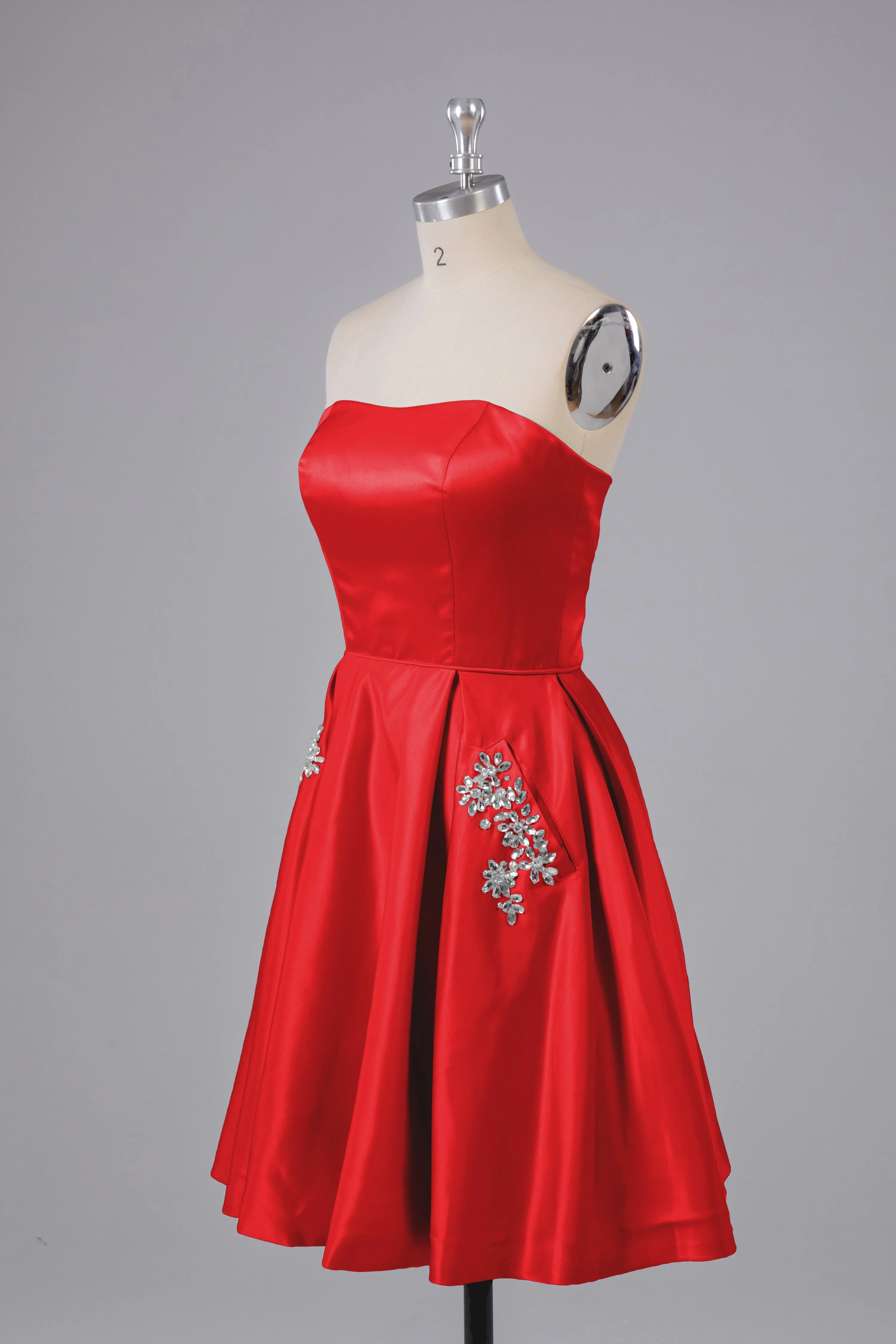 Simple Off The Shoulder Satin Short Bridesmaid Dresses