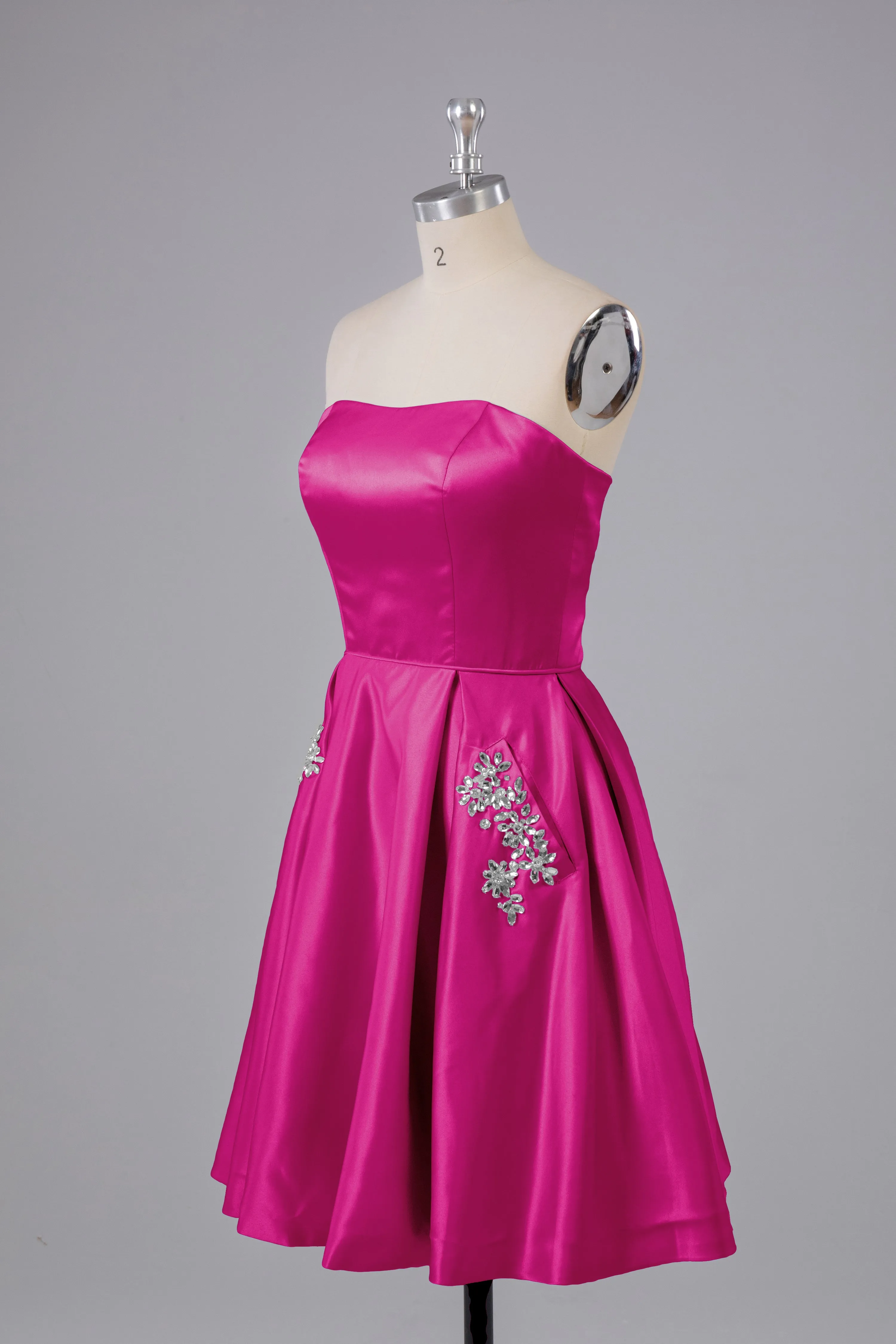 Simple Off The Shoulder Satin Short Bridesmaid Dresses