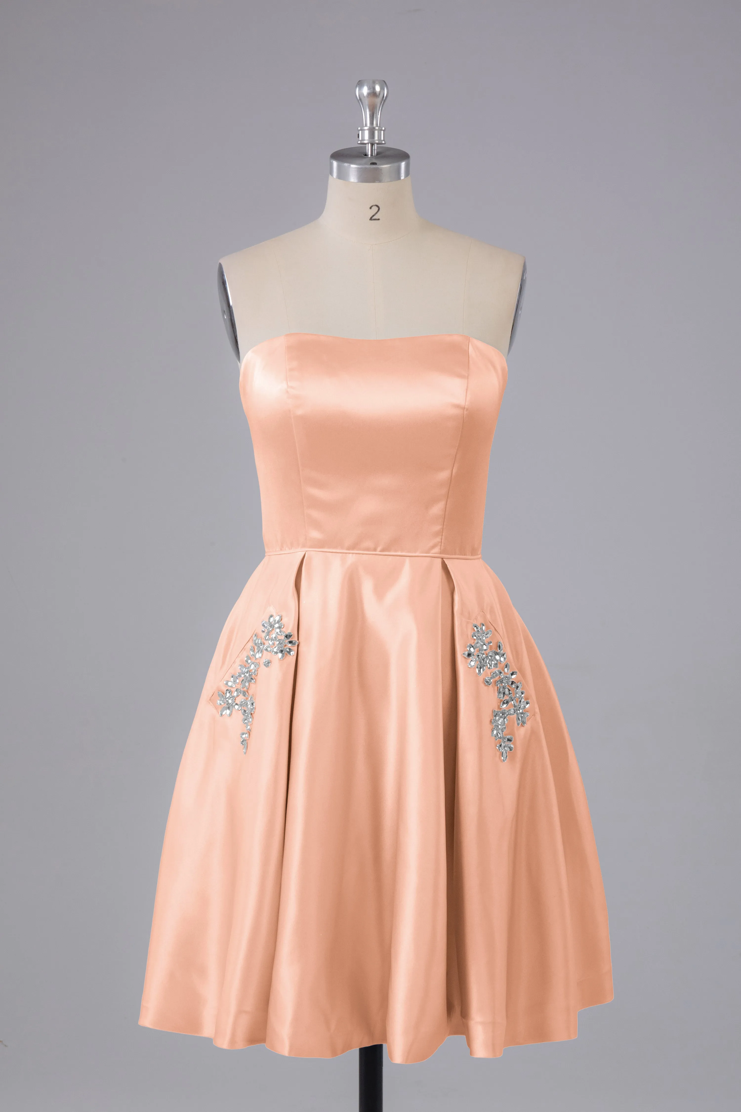 Simple Off The Shoulder Satin Short Bridesmaid Dresses