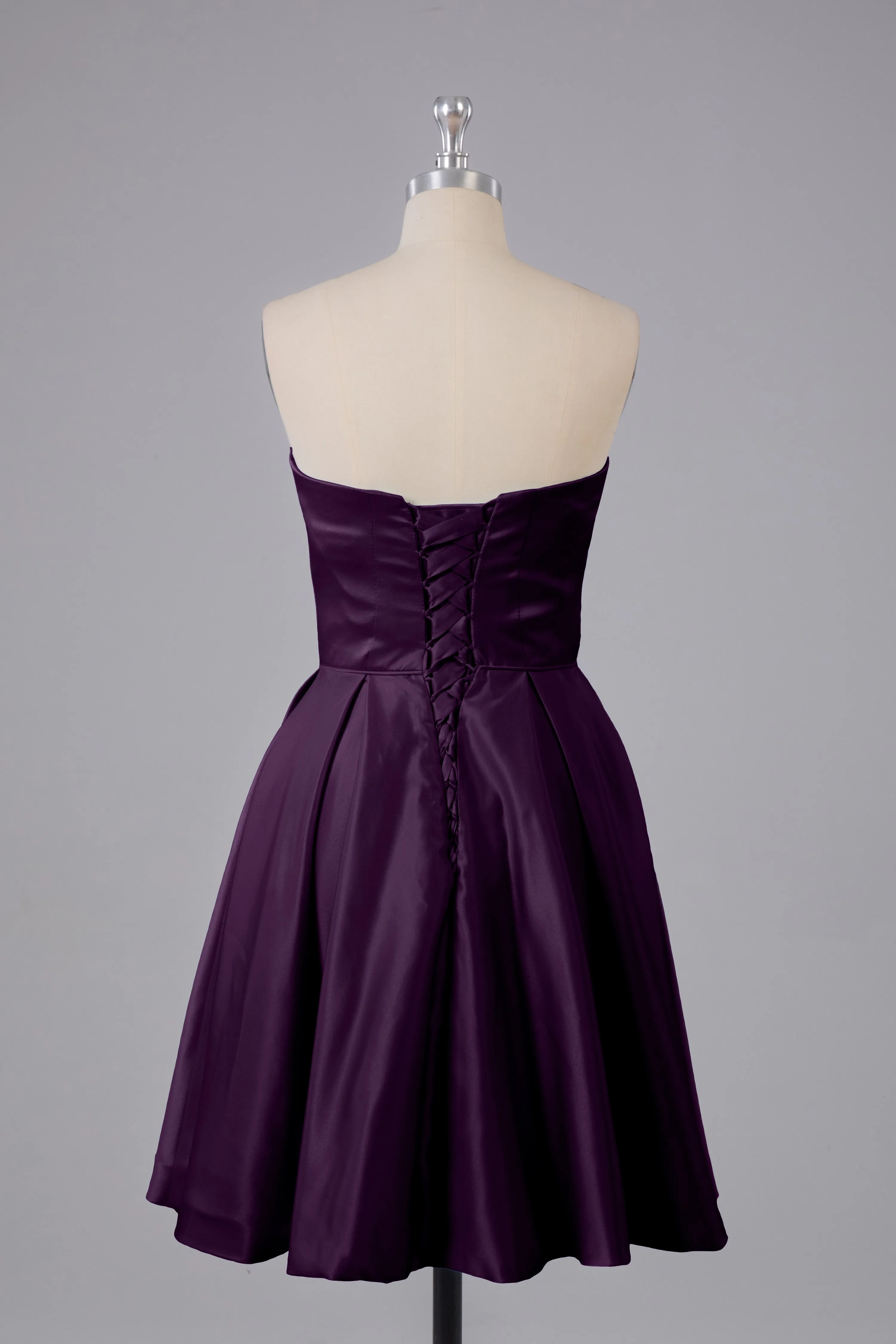 Simple Off The Shoulder Satin Short Bridesmaid Dresses