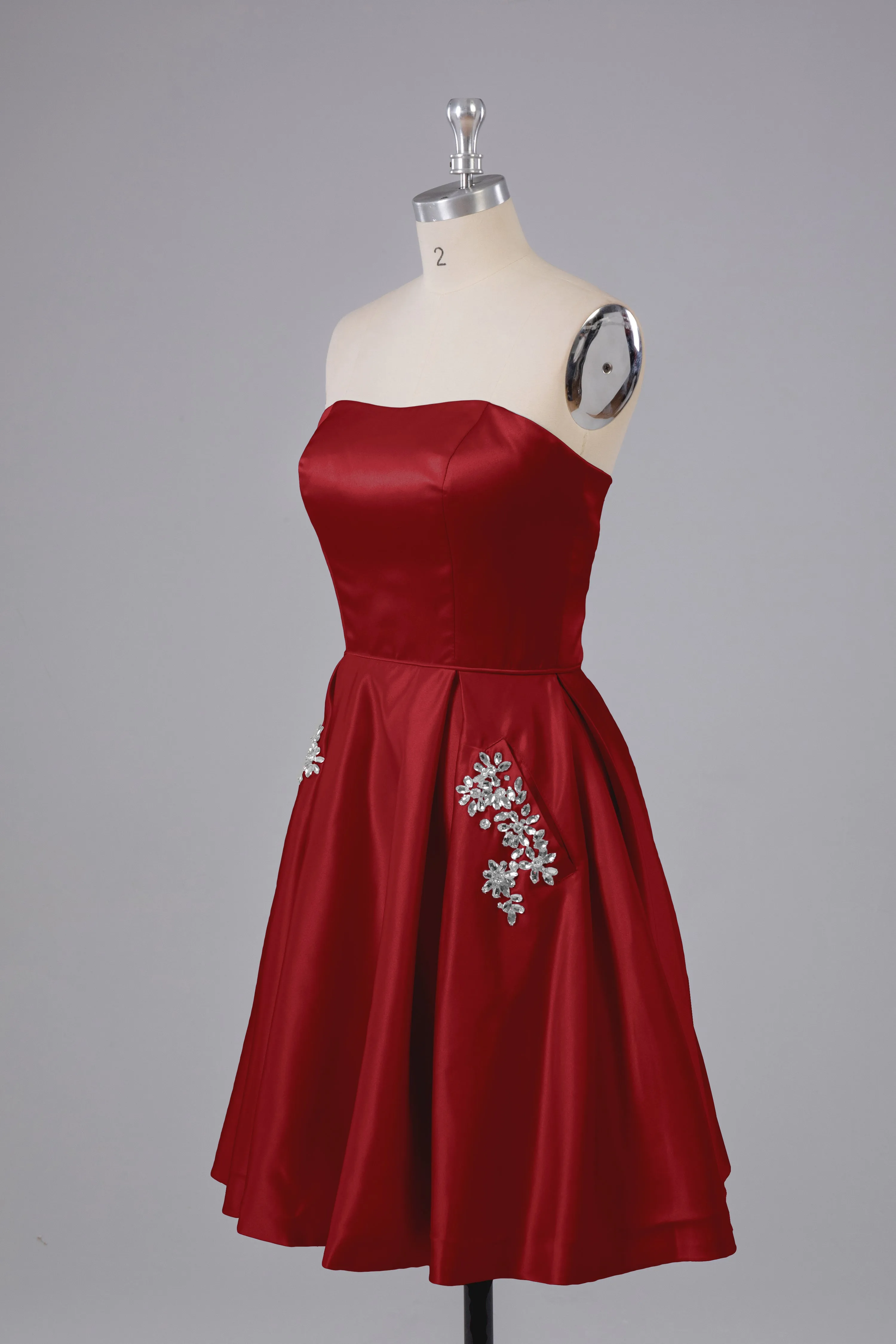 Simple Off The Shoulder Satin Short Bridesmaid Dresses