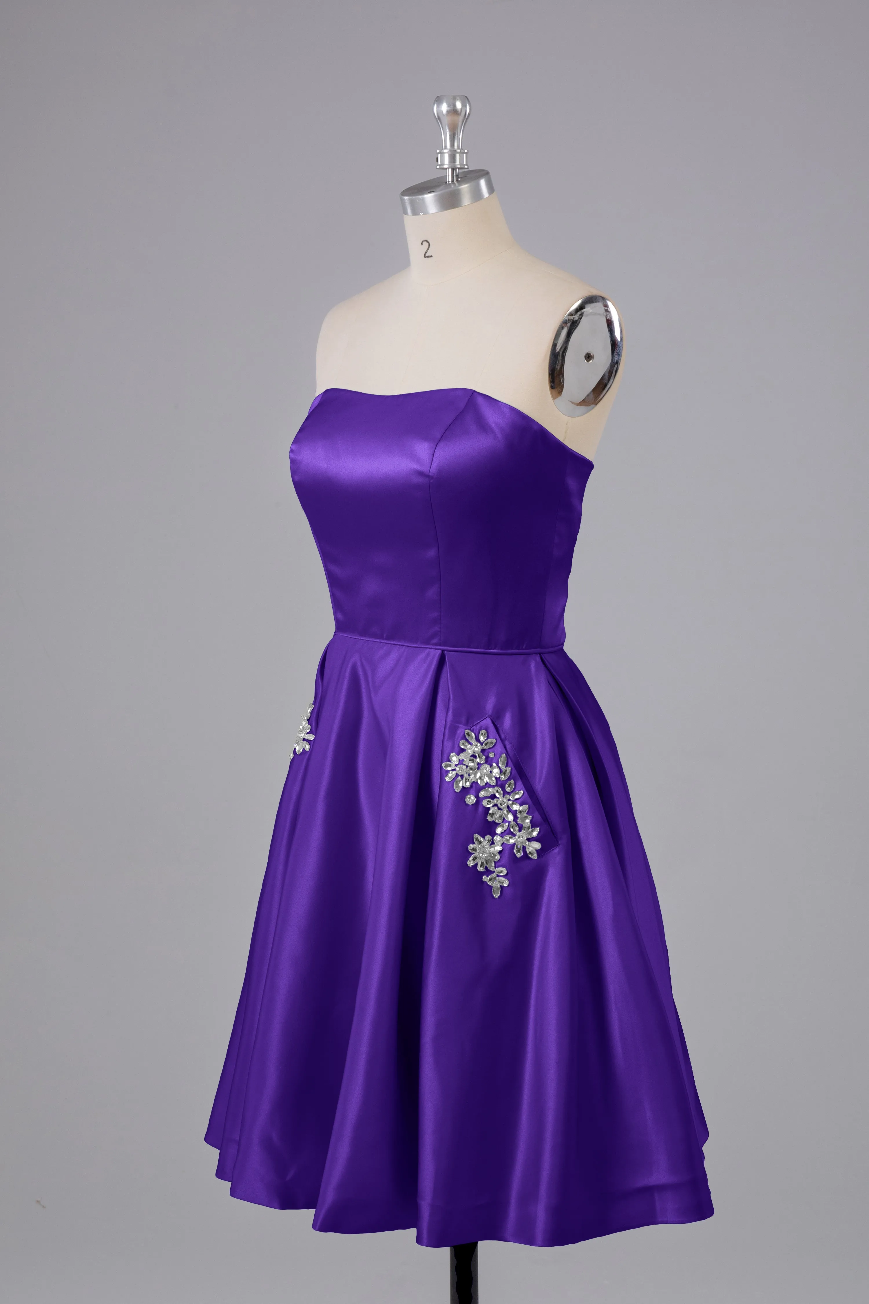 Simple Off The Shoulder Satin Short Bridesmaid Dresses