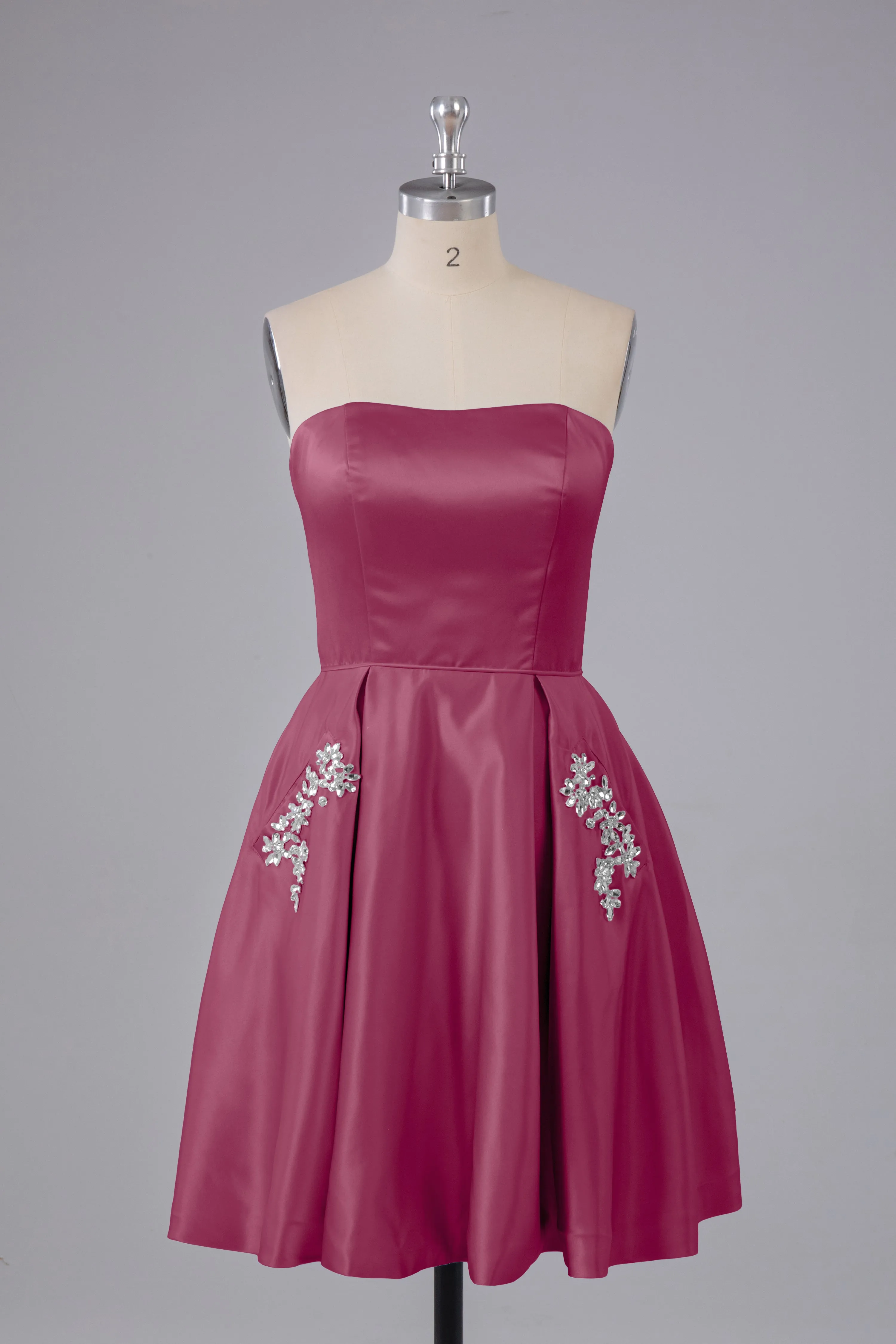 Simple Off The Shoulder Satin Short Bridesmaid Dresses