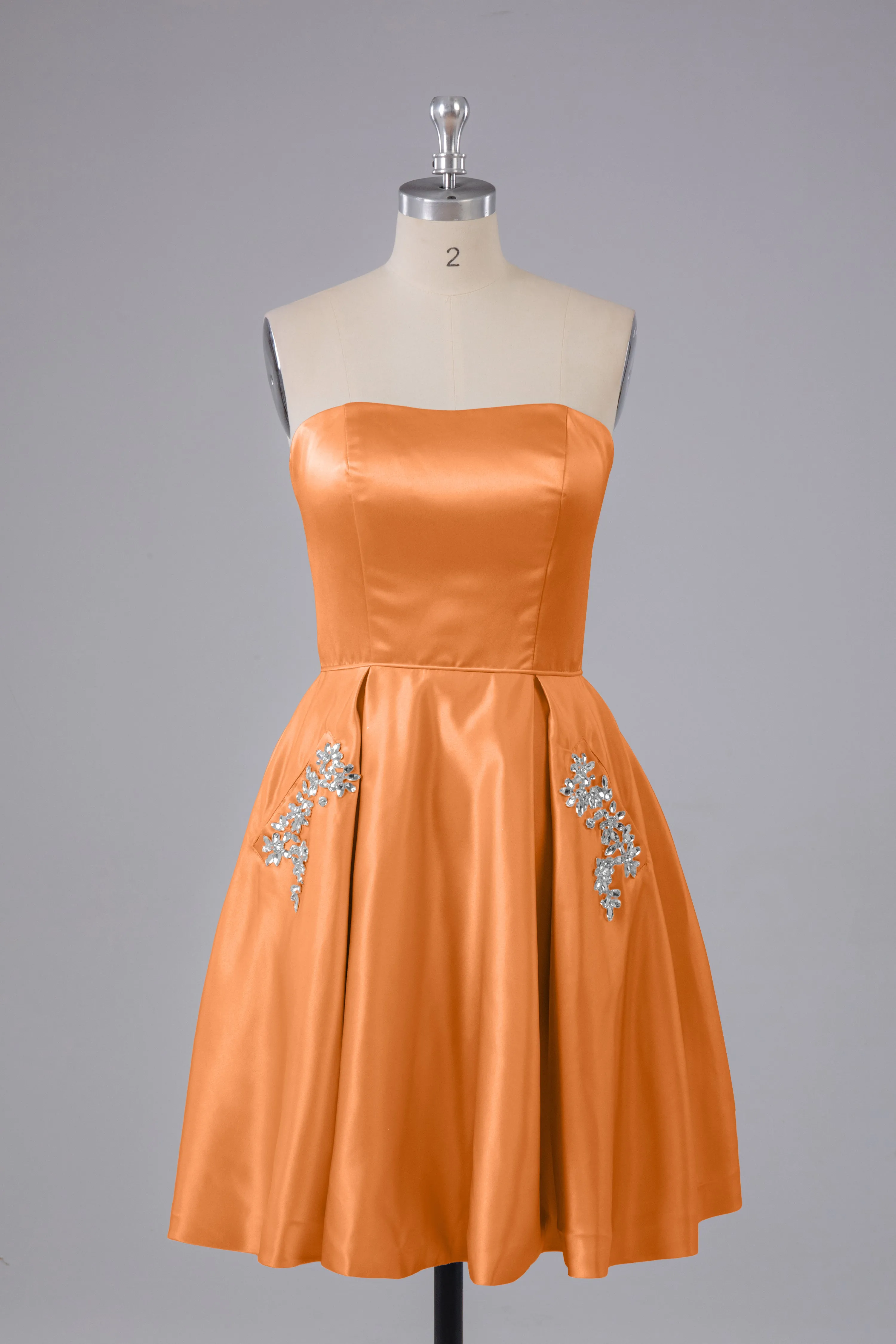 Simple Off The Shoulder Satin Short Bridesmaid Dresses