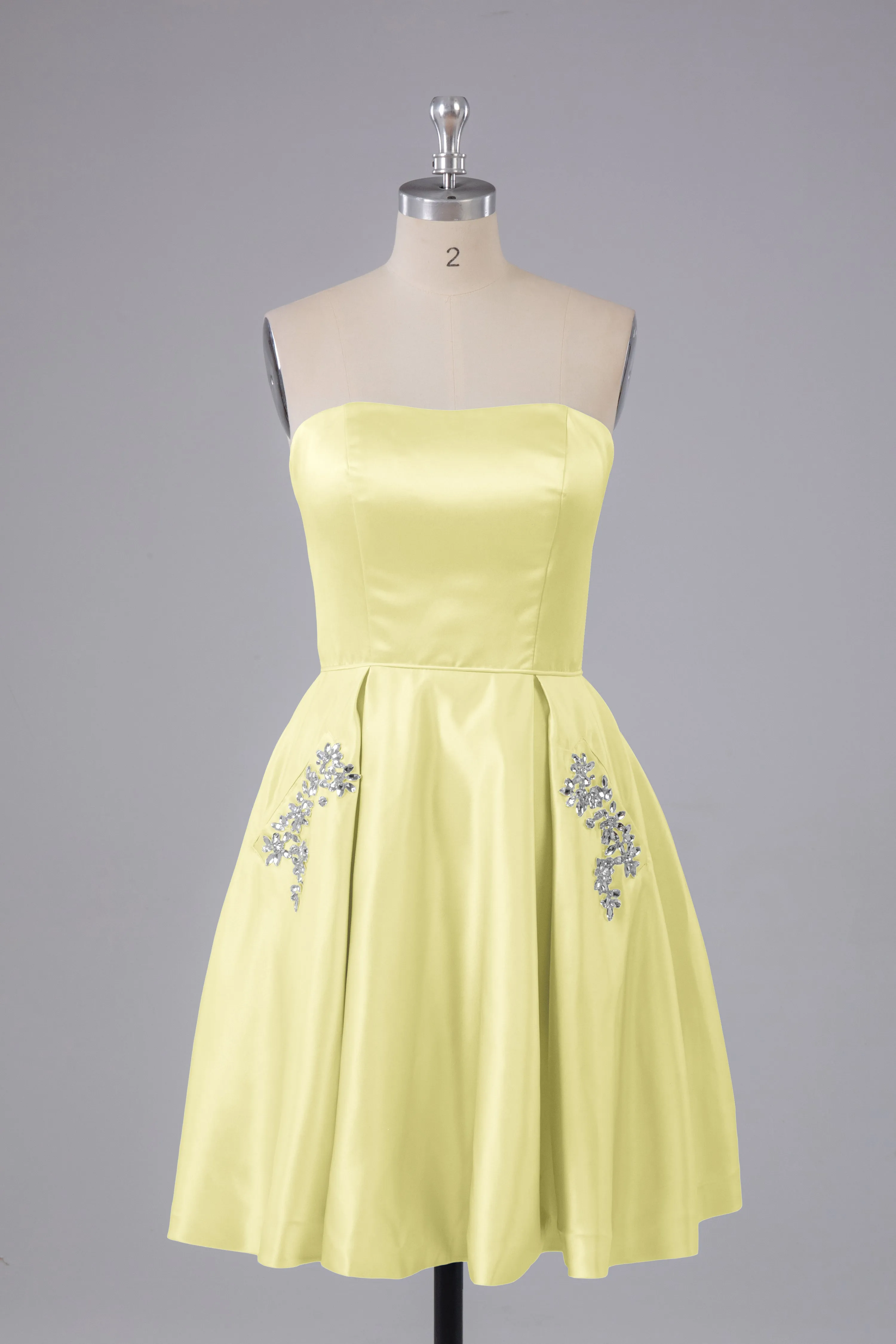 Simple Off The Shoulder Satin Short Bridesmaid Dresses