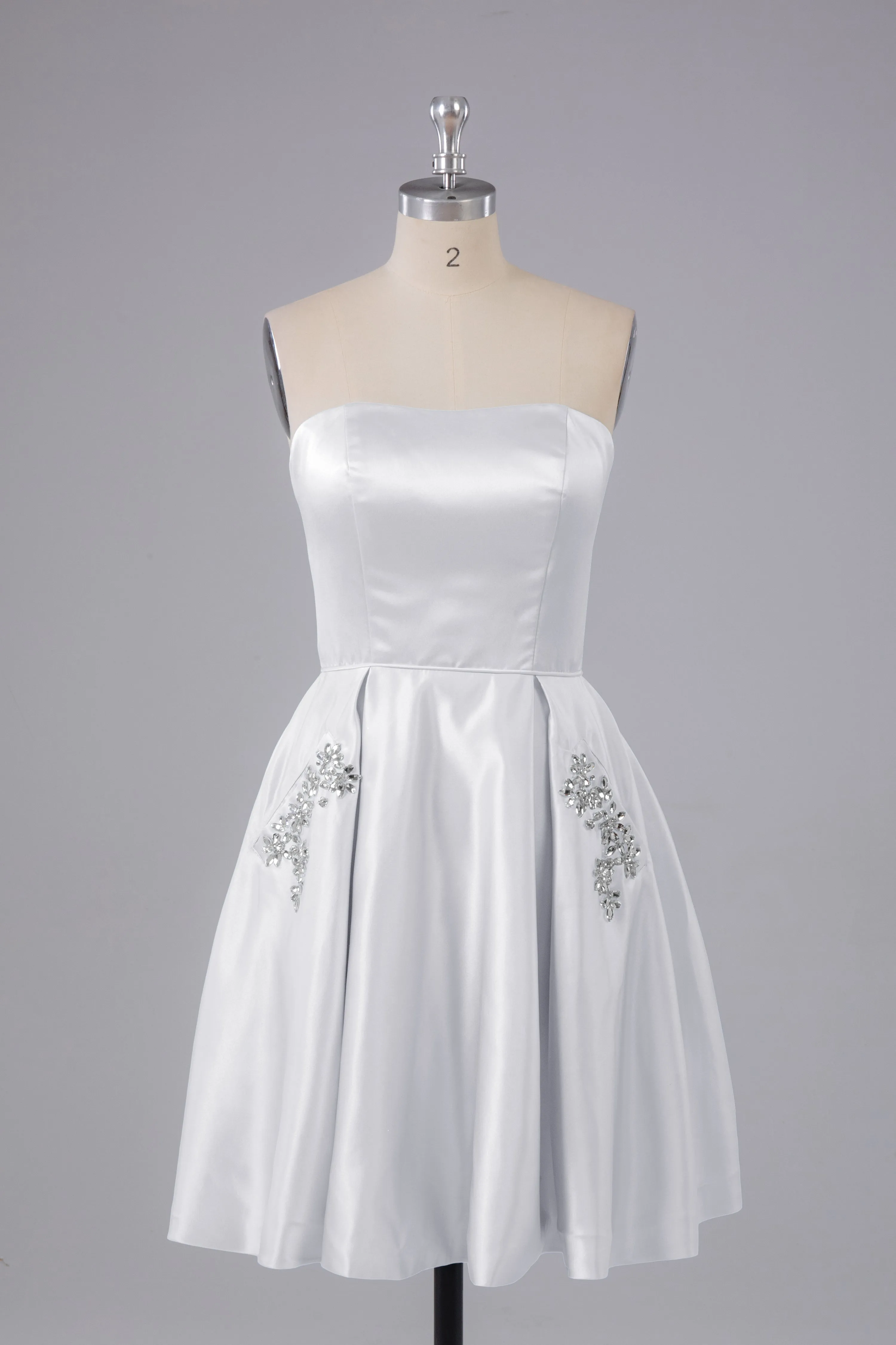 Simple Off The Shoulder Satin Short Bridesmaid Dresses