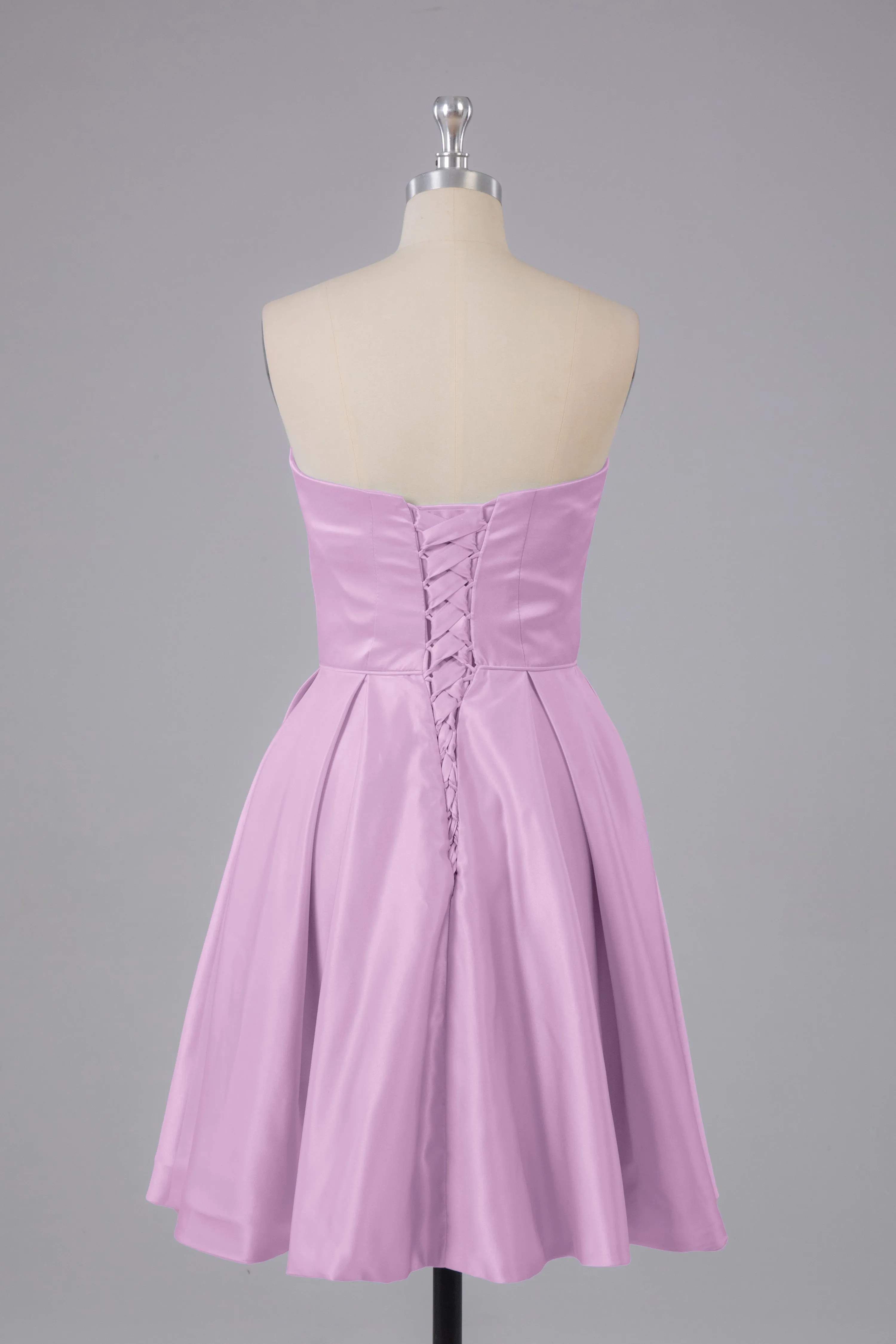 Simple Off The Shoulder Satin Short Bridesmaid Dresses