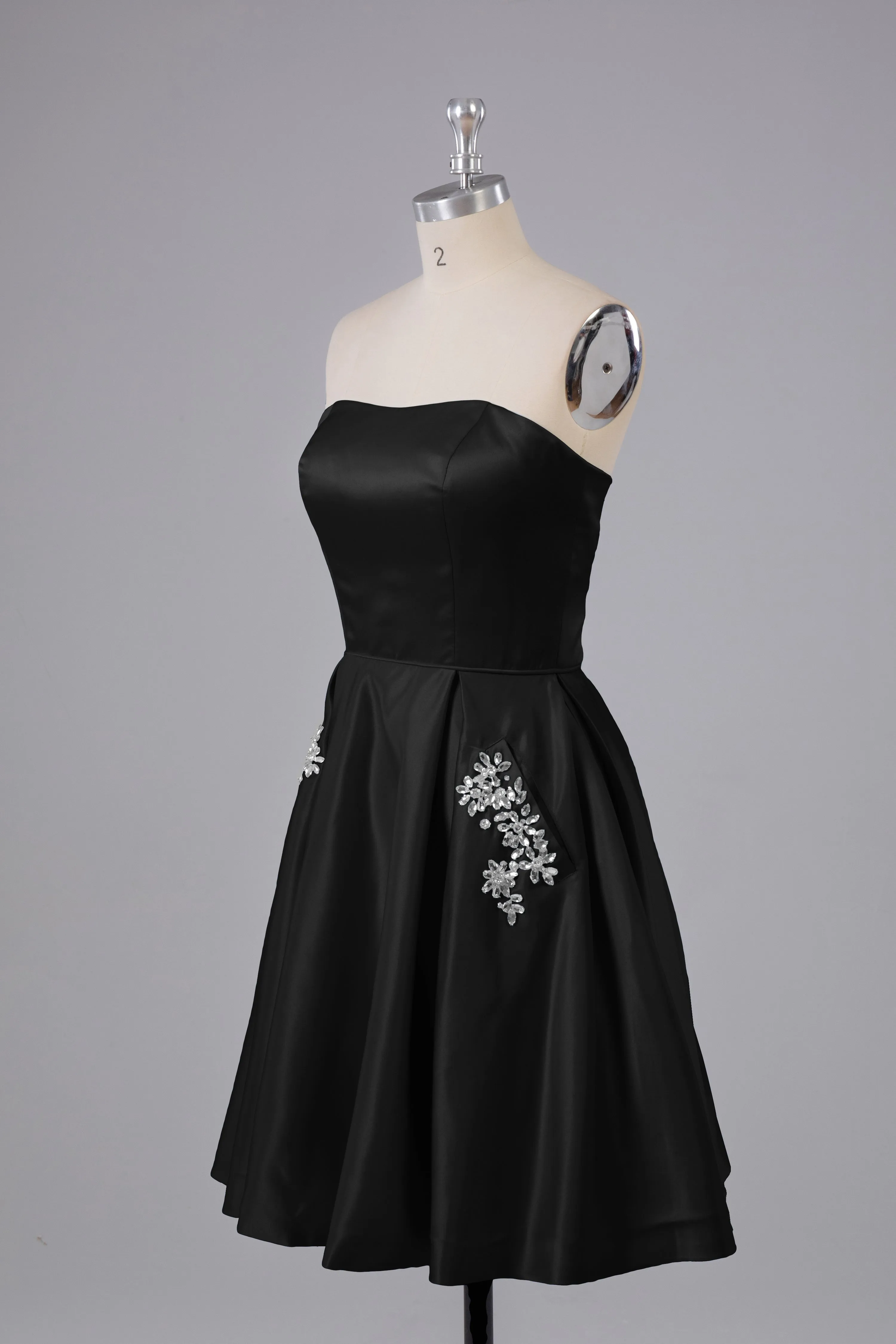 Simple Off The Shoulder Satin Short Bridesmaid Dresses