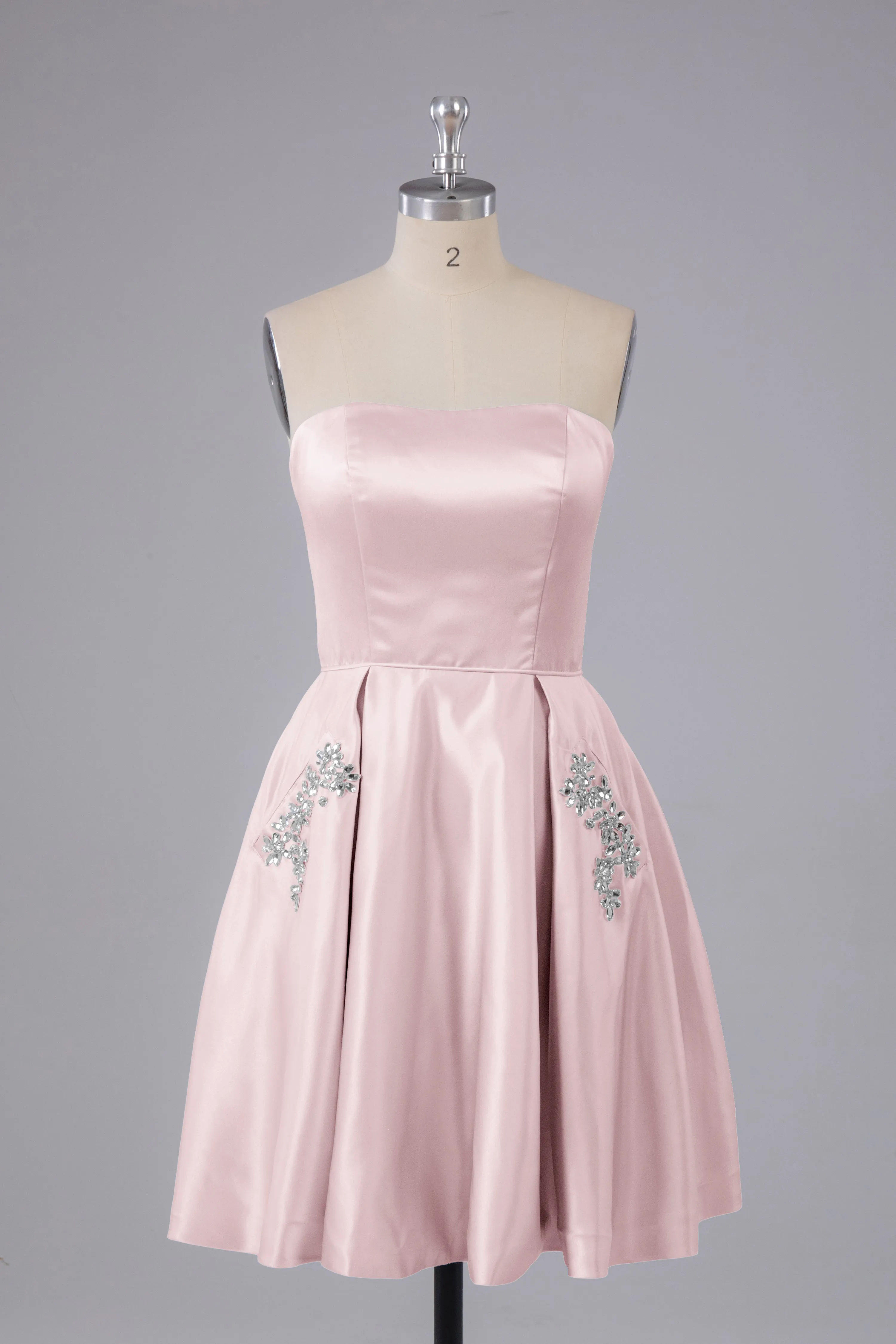 Simple Off The Shoulder Satin Short Bridesmaid Dresses