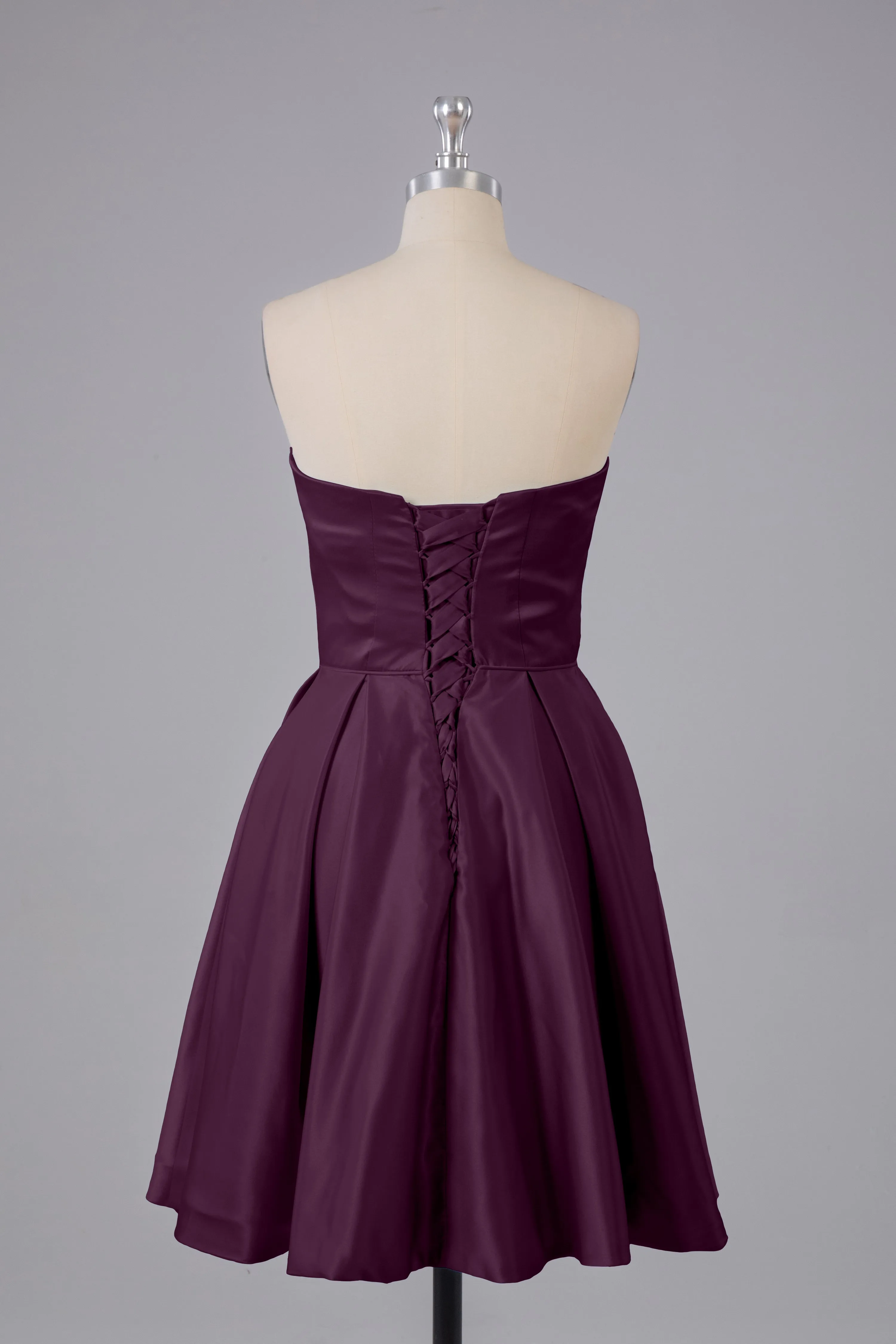 Simple Off The Shoulder Satin Short Bridesmaid Dresses