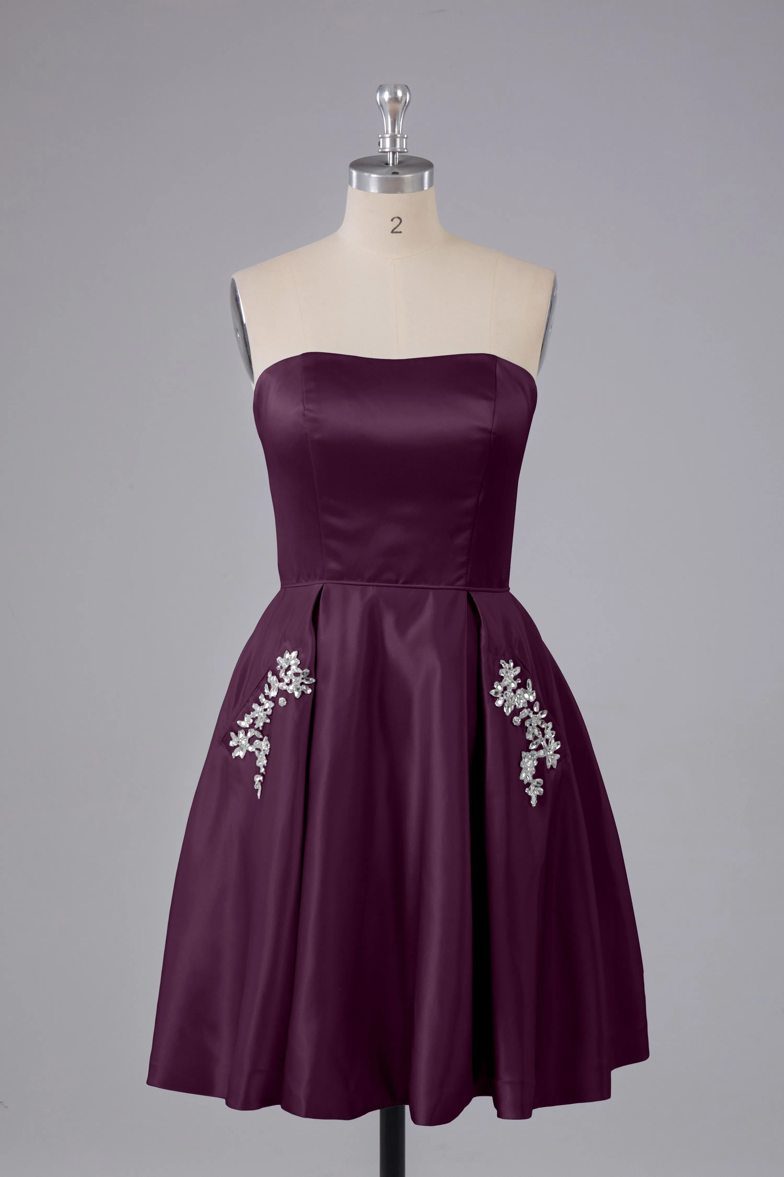 Simple Off The Shoulder Satin Short Bridesmaid Dresses