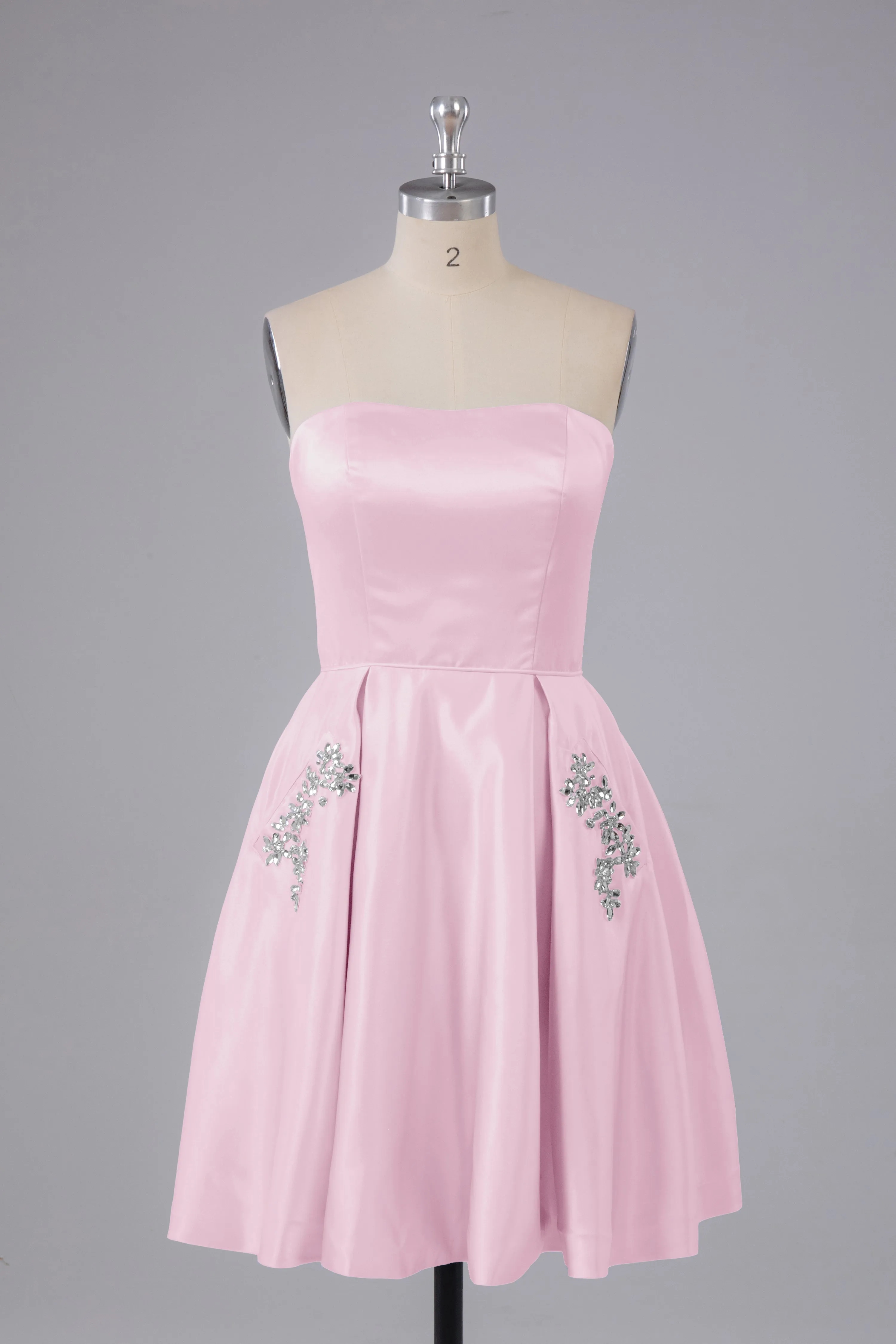 Simple Off The Shoulder Satin Short Bridesmaid Dresses