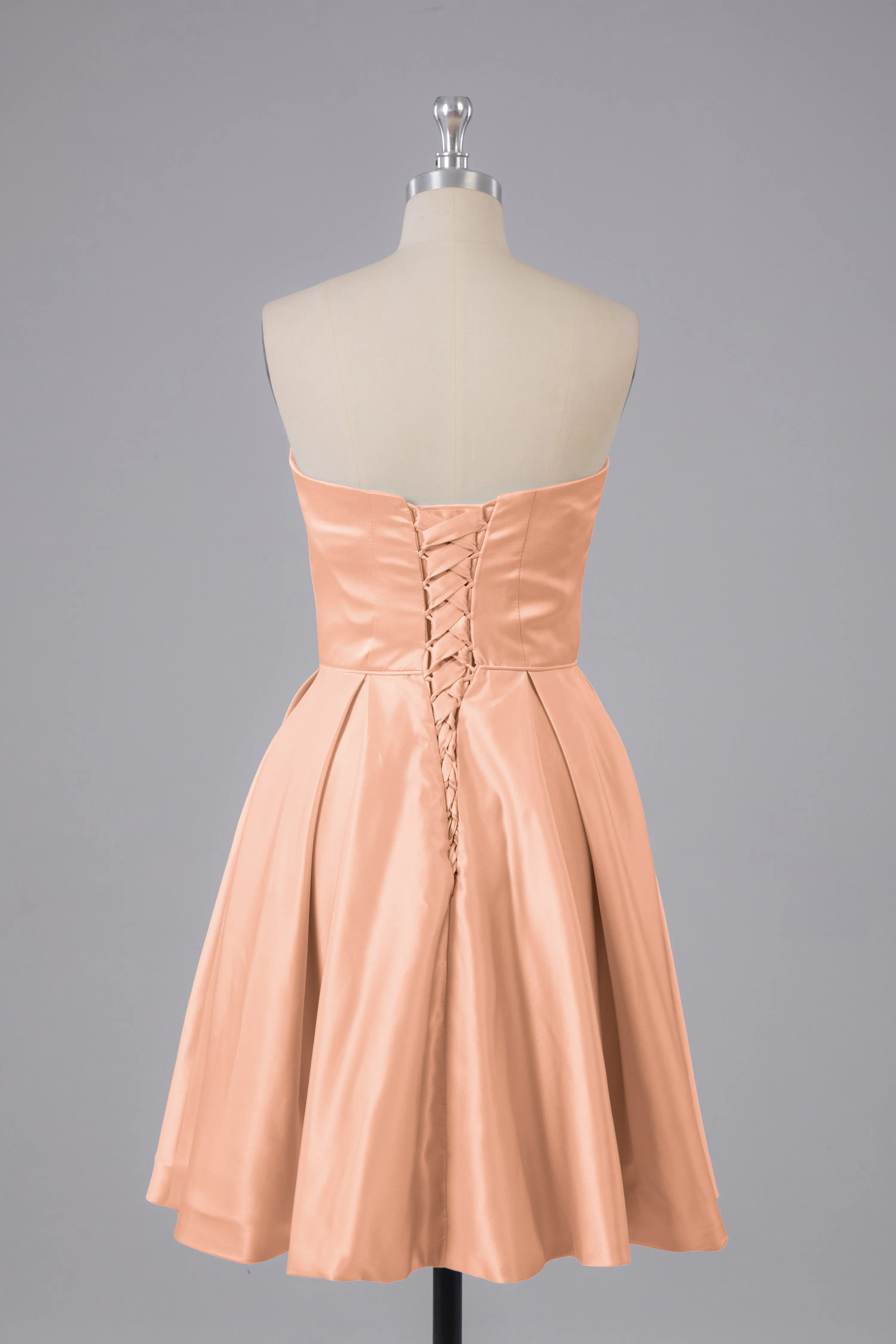 Simple Off The Shoulder Satin Short Bridesmaid Dresses