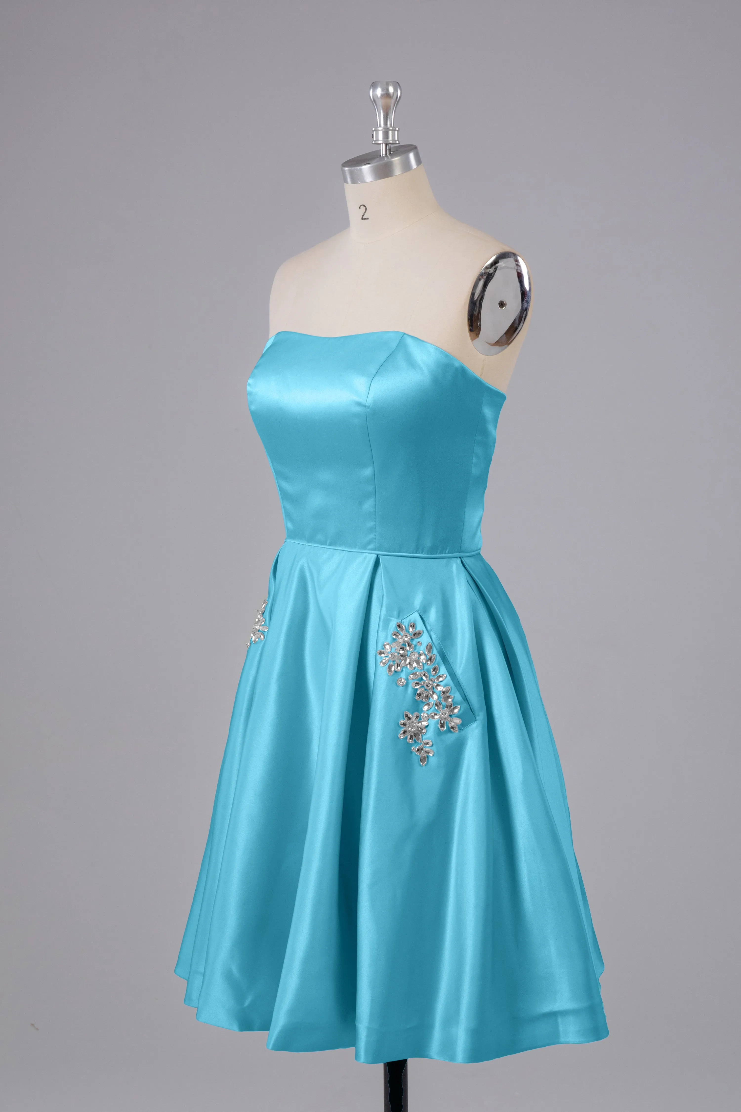Simple Off The Shoulder Satin Short Bridesmaid Dresses