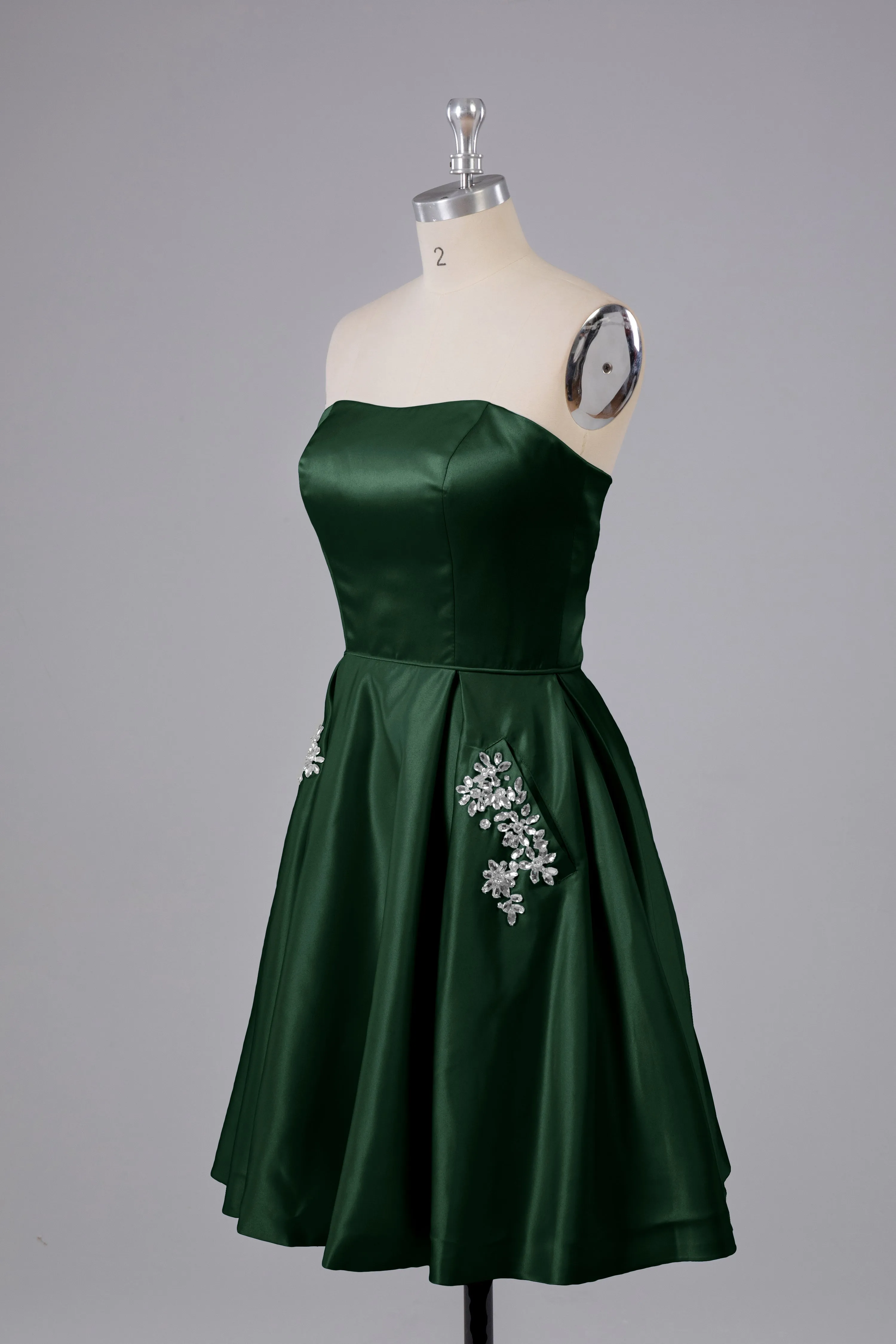 Simple Off The Shoulder Satin Short Bridesmaid Dresses