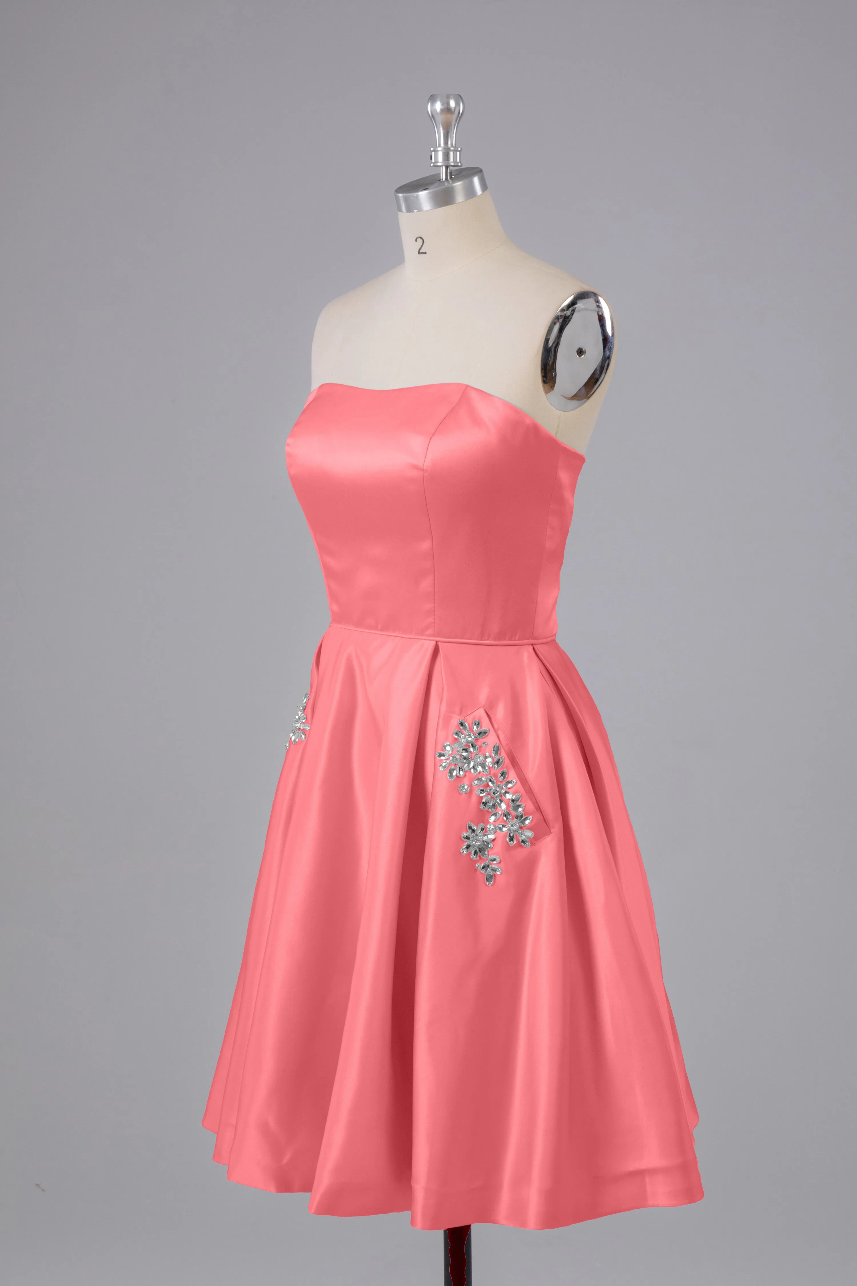 Simple Off The Shoulder Satin Short Bridesmaid Dresses