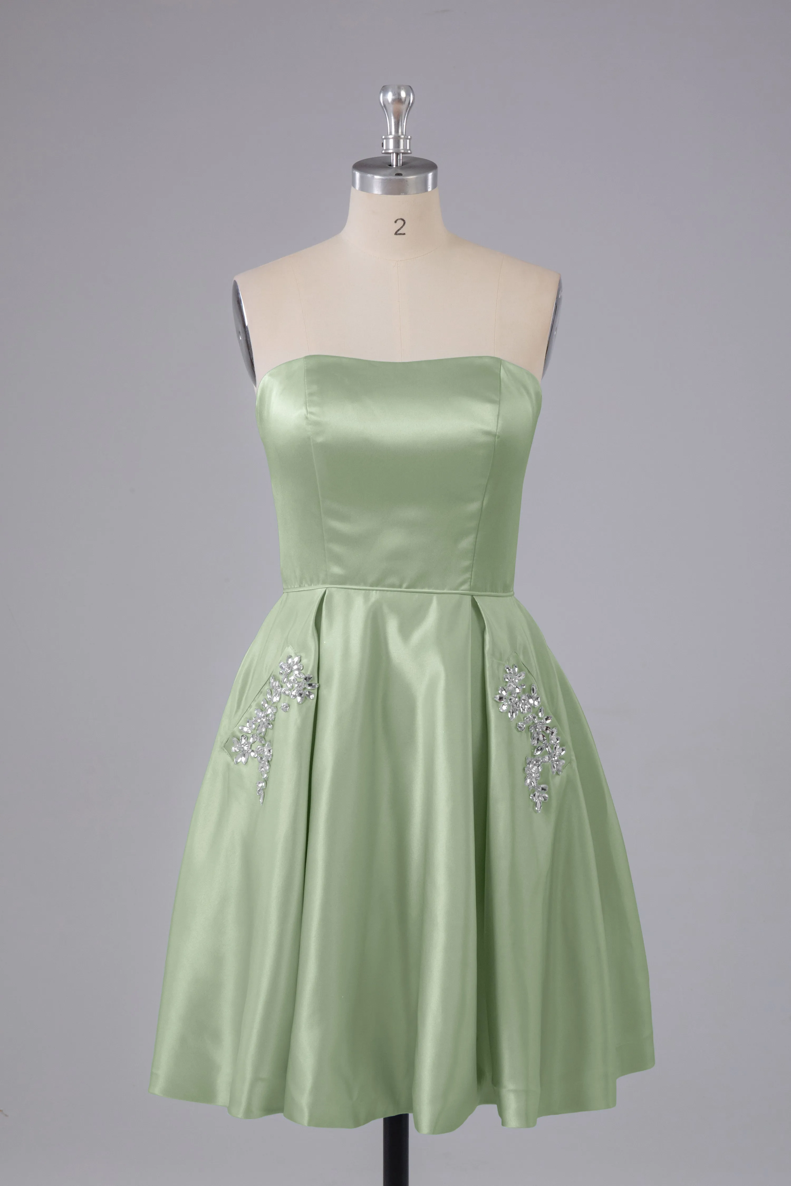 Simple Off The Shoulder Satin Short Bridesmaid Dresses