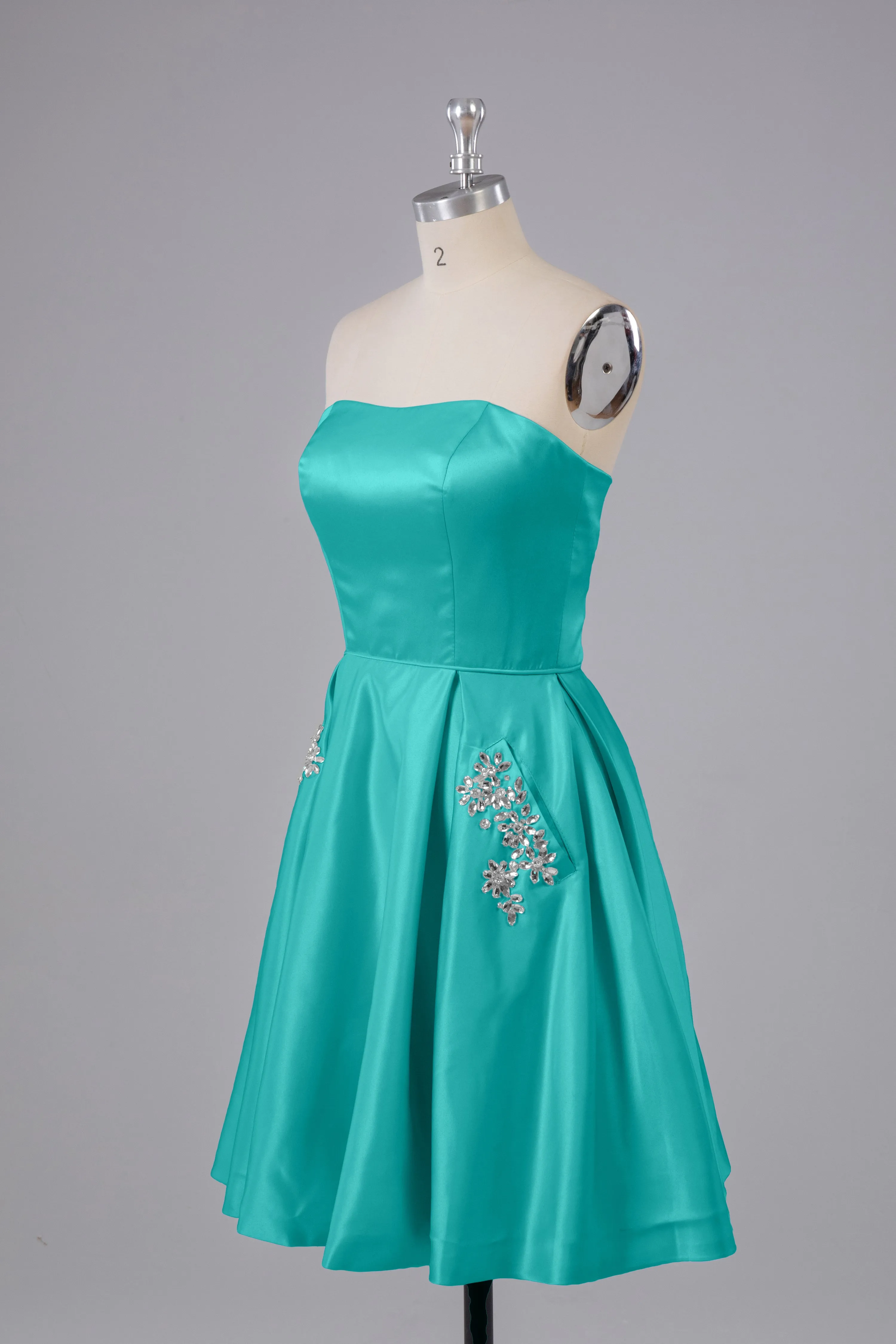 Simple Off The Shoulder Satin Short Bridesmaid Dresses