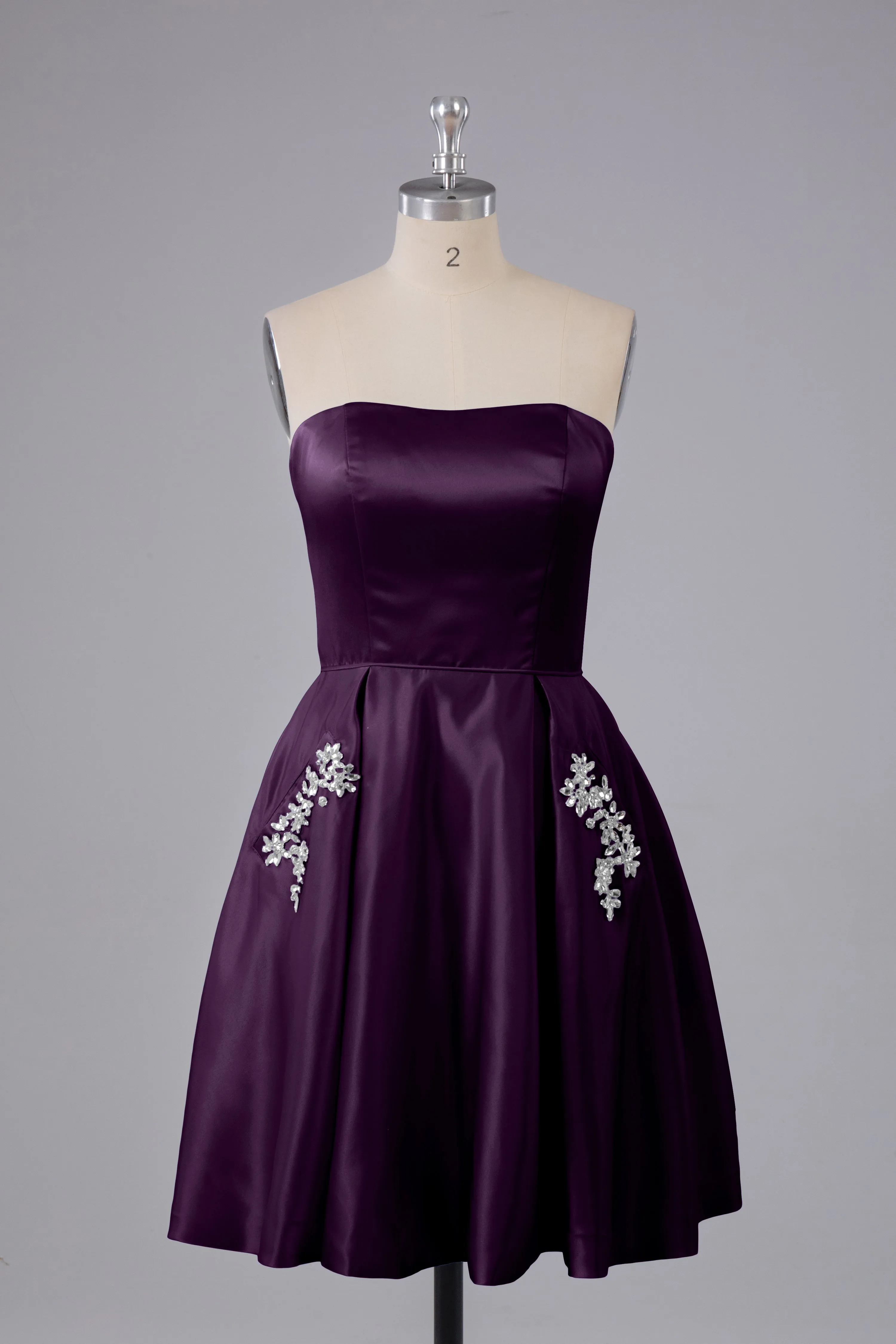 Simple Off The Shoulder Satin Short Bridesmaid Dresses