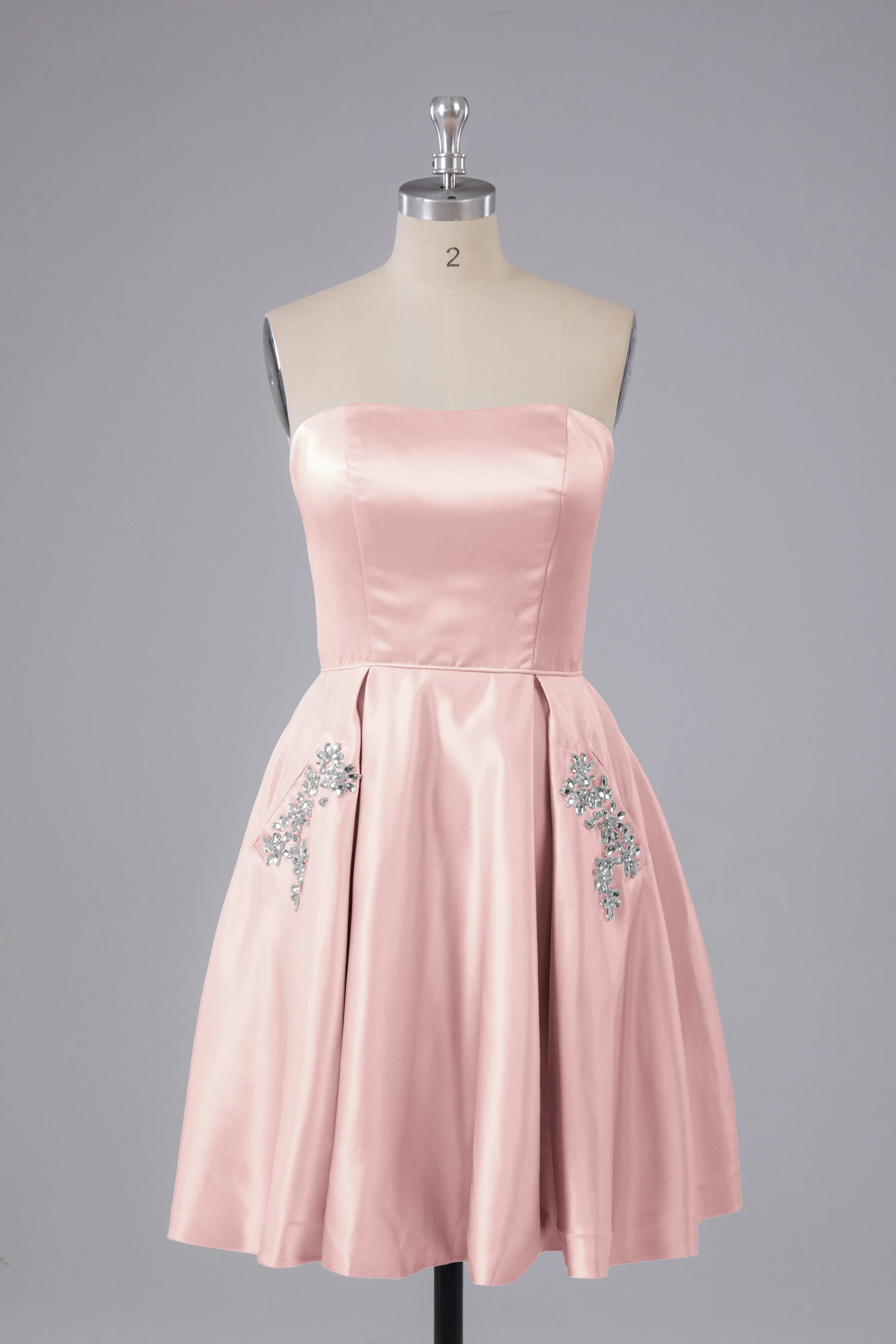 Simple Off The Shoulder Satin Short Bridesmaid Dresses