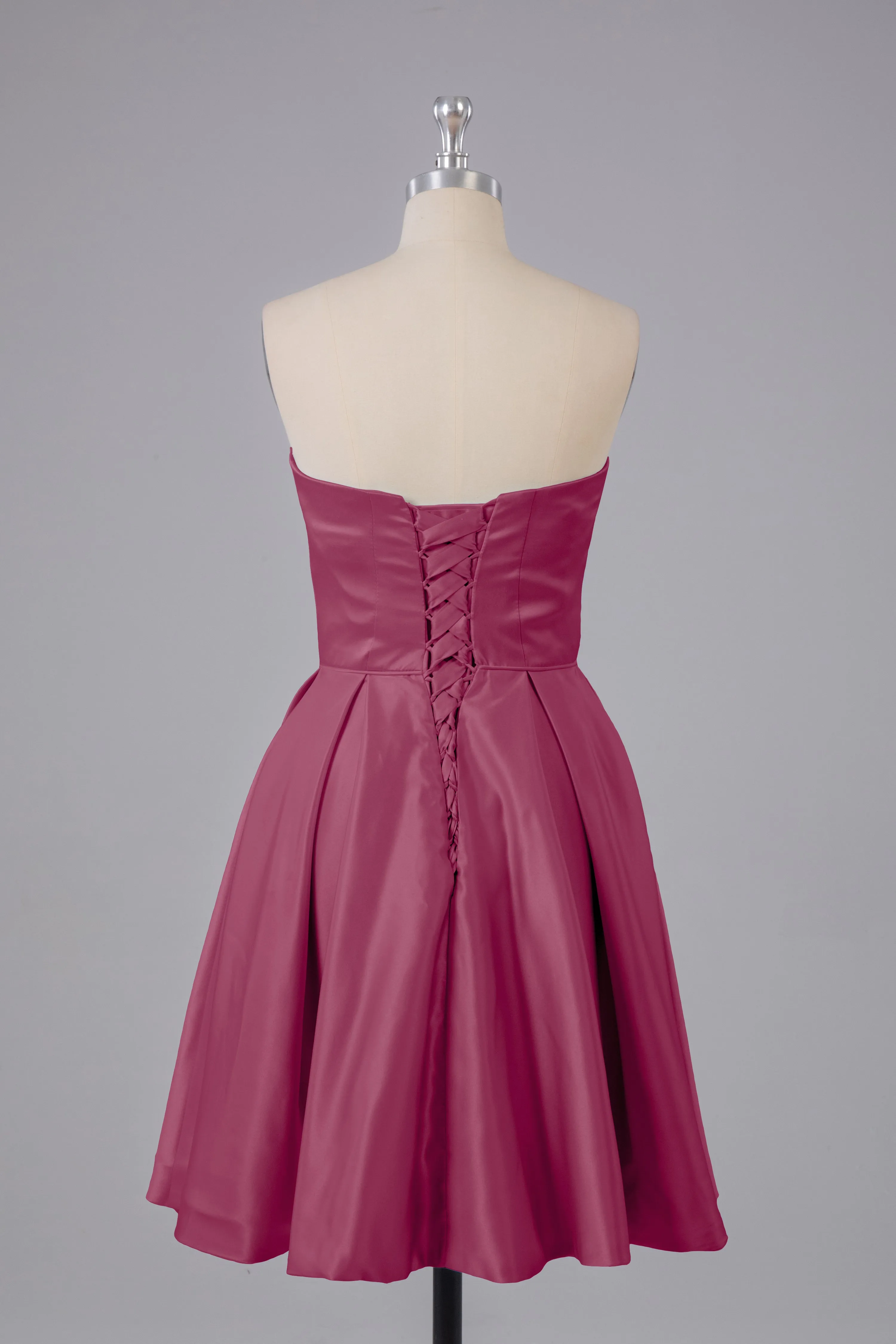 Simple Off The Shoulder Satin Short Bridesmaid Dresses