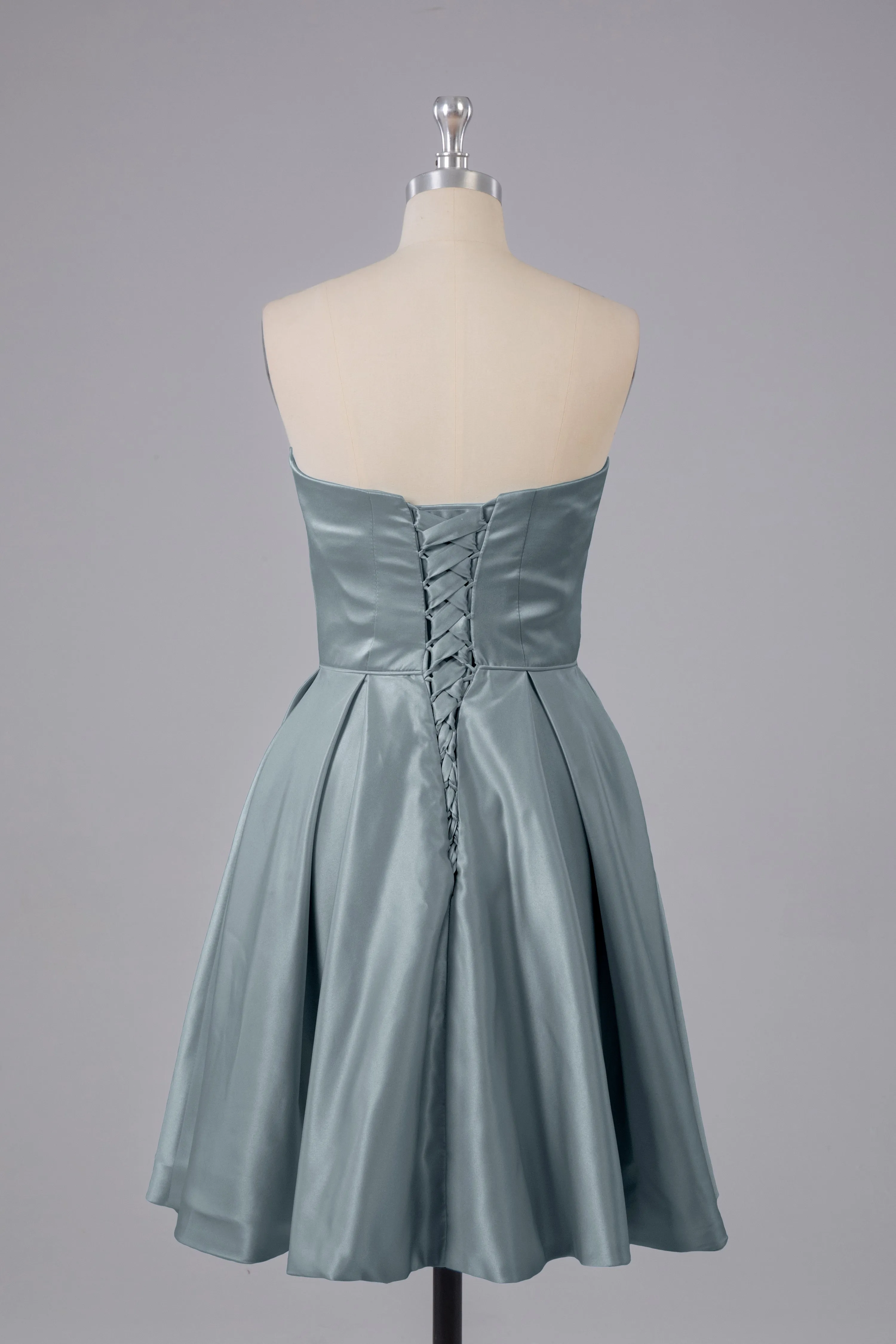Simple Off The Shoulder Satin Short Bridesmaid Dresses